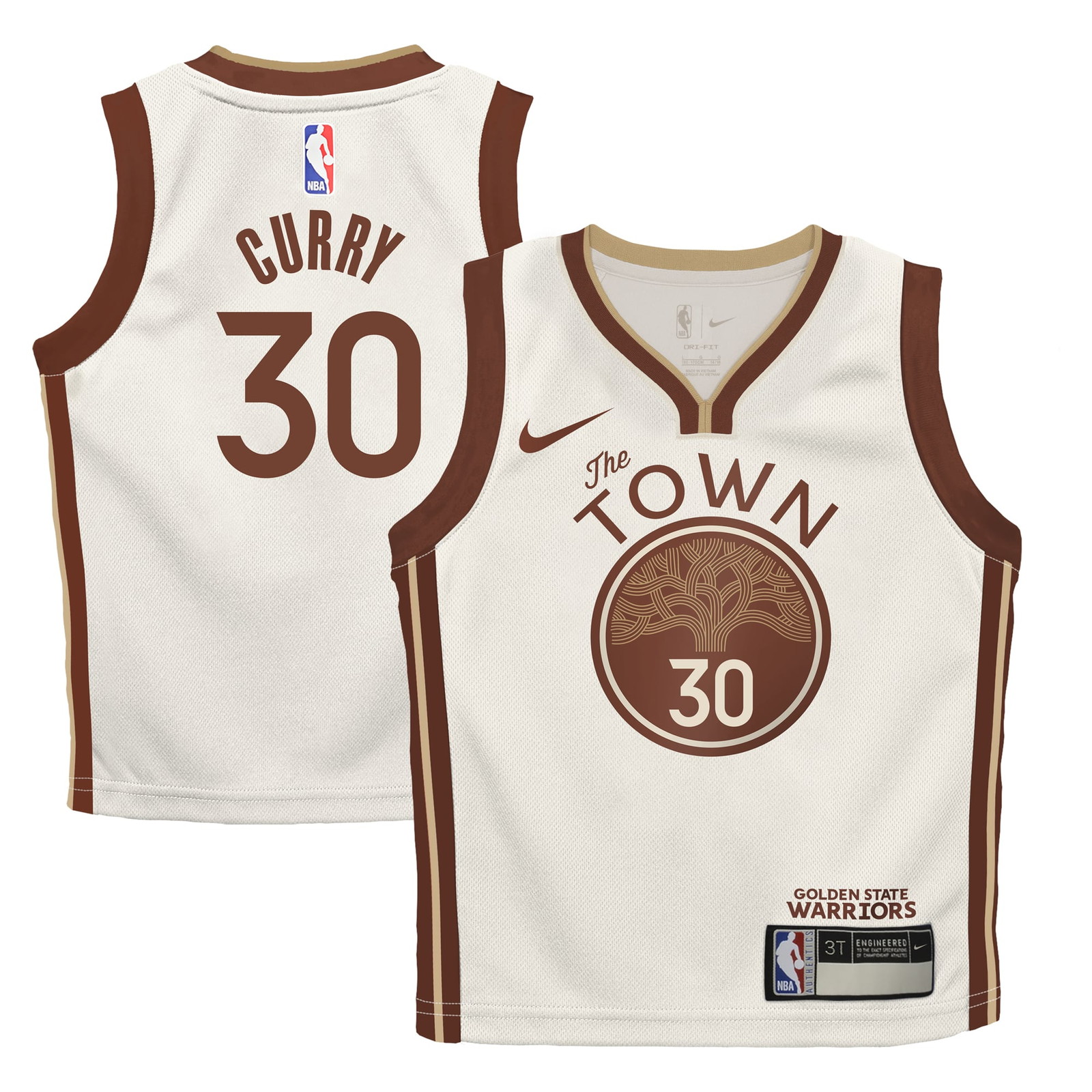 Stephen Curry Golden State Warriors Infant 2025/26 City Edition Swingman - front and back view