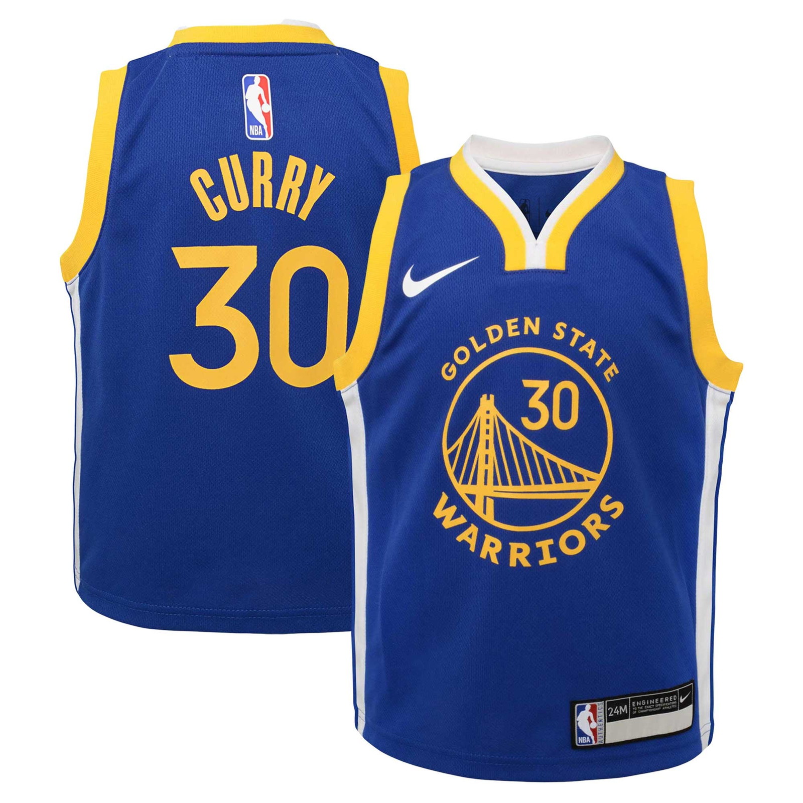 Stephen Curry Golden State Warriors Infant Swingman Player Jersey Icon - front and back view