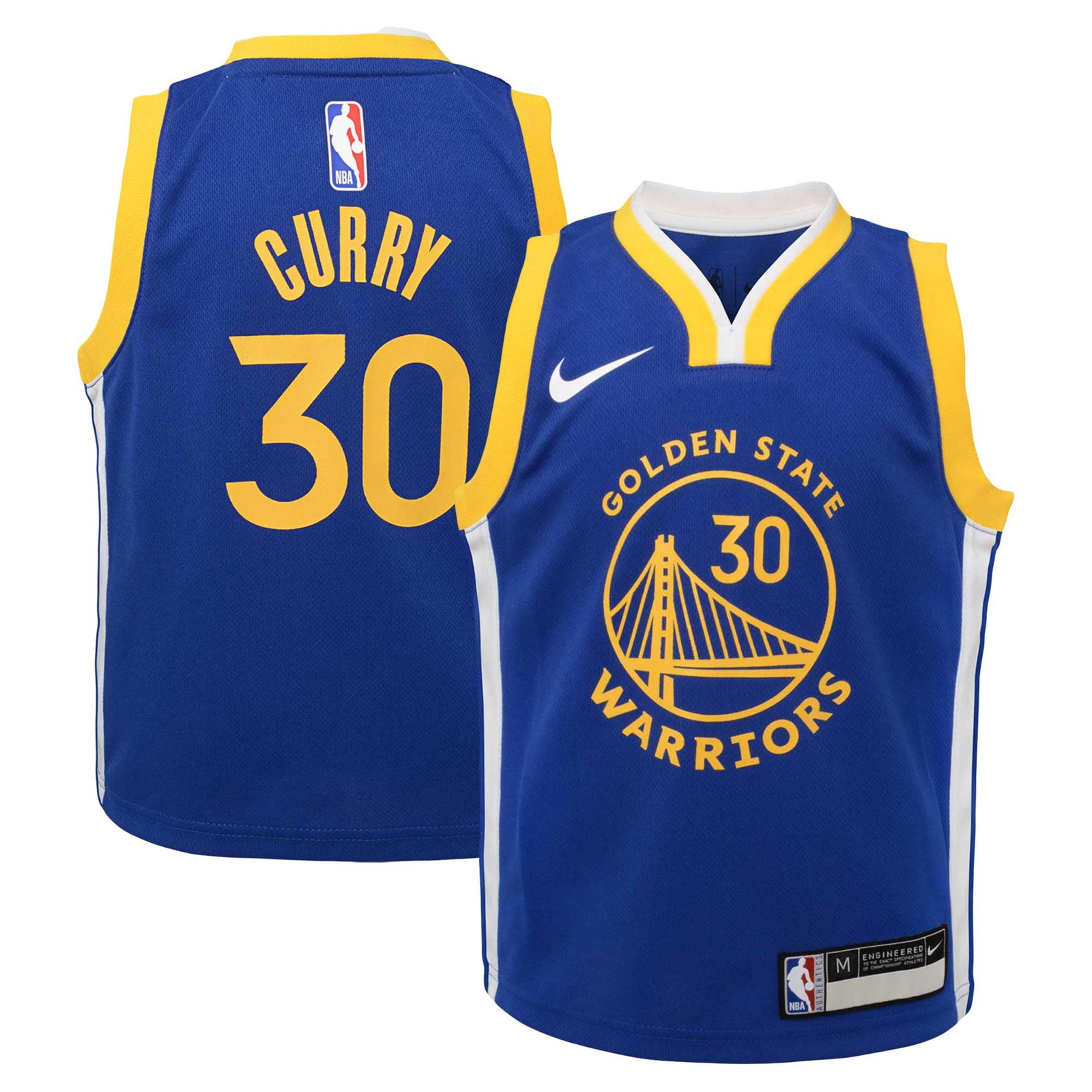 Stephen Curry Golden State Warriors Preschool Swingman Player Jersey Icon - front and back view