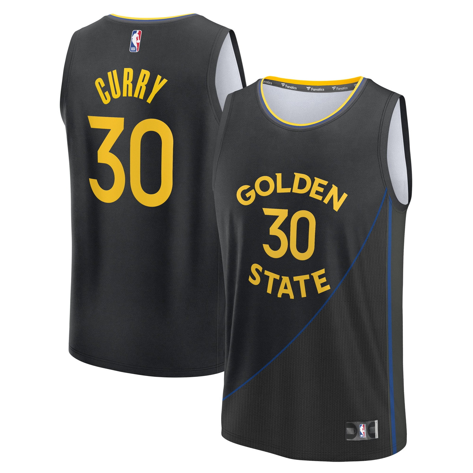 Stephen Curry Golden State Warriors Youth Fast Break Fan Version Player - front and back view