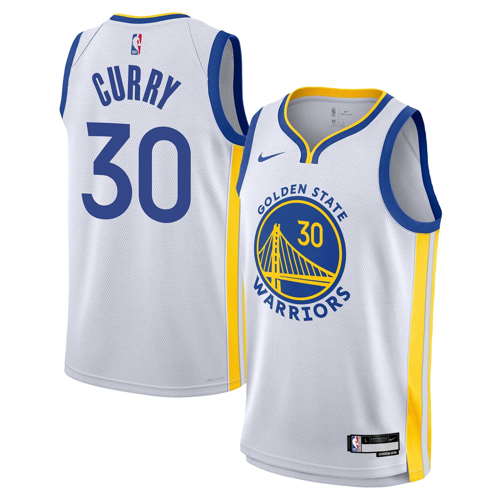 Stephen Curry Golden State Warriors Youth Swingman Jersey Association Edition - front and back view