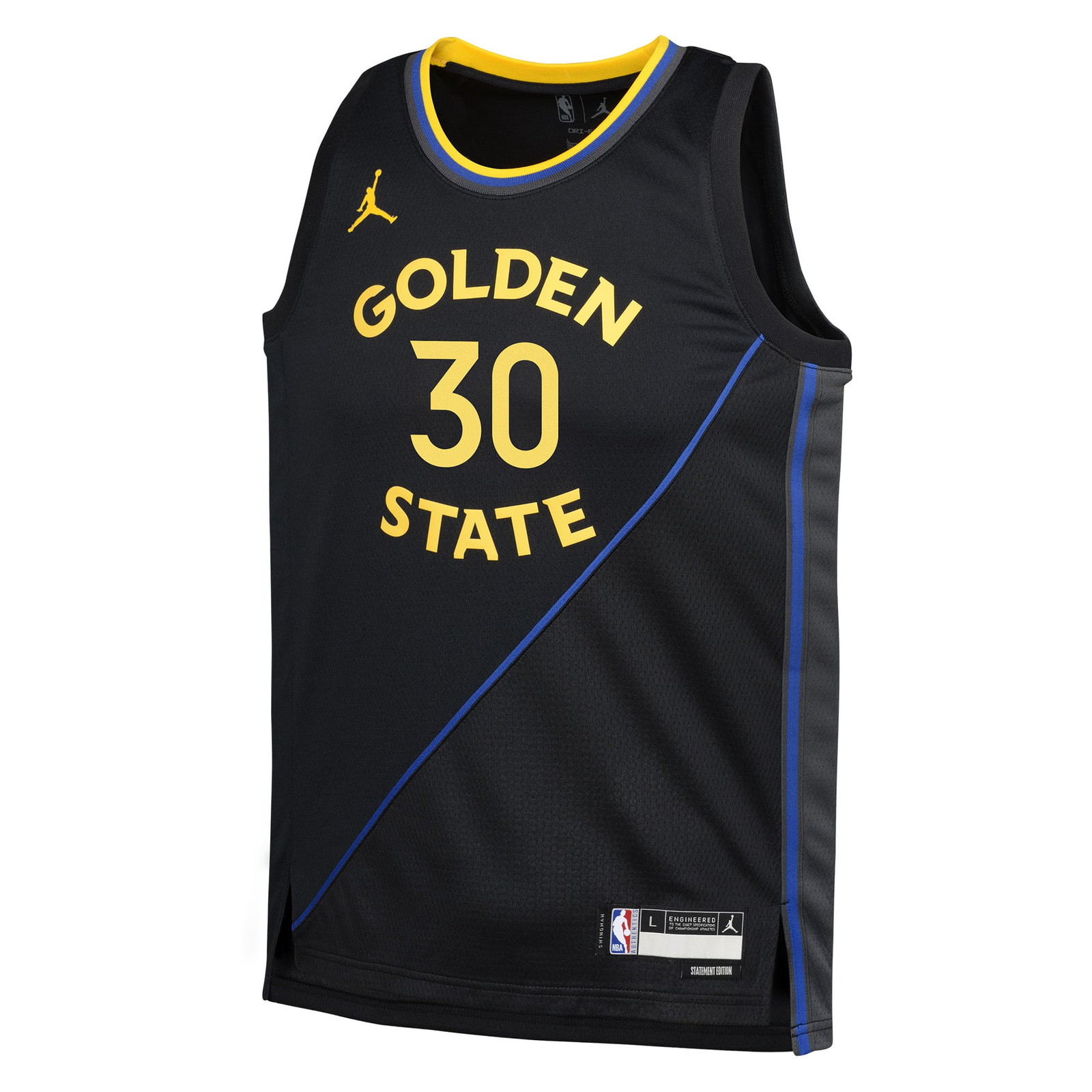 Stephen Curry Golden State Warriors Youth Swingman Jersey Statement Edition Navy - front view
