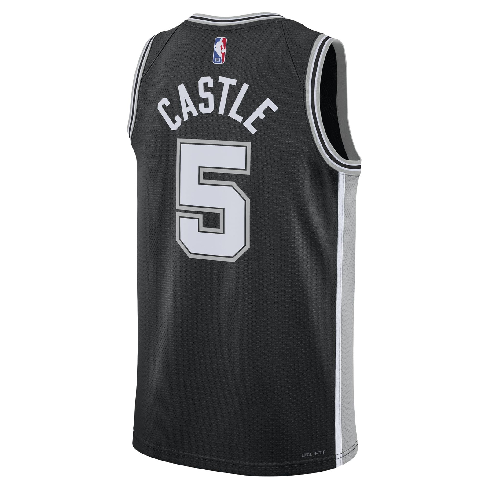 Stephon Castle San Antonio Spurs Unisex Swingman Jersey Icon Edition Black - back view