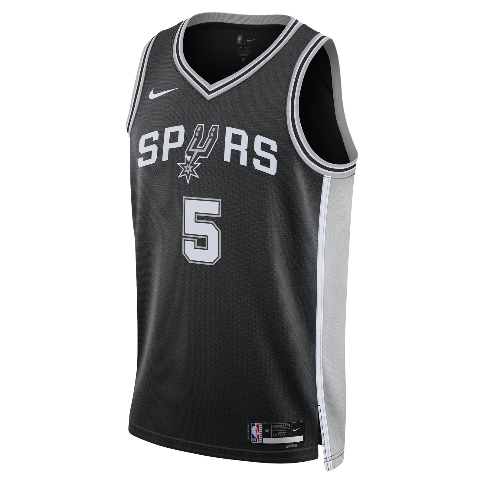 Stephon Castle San Antonio Spurs Unisex Swingman Jersey Icon Edition Black - front view