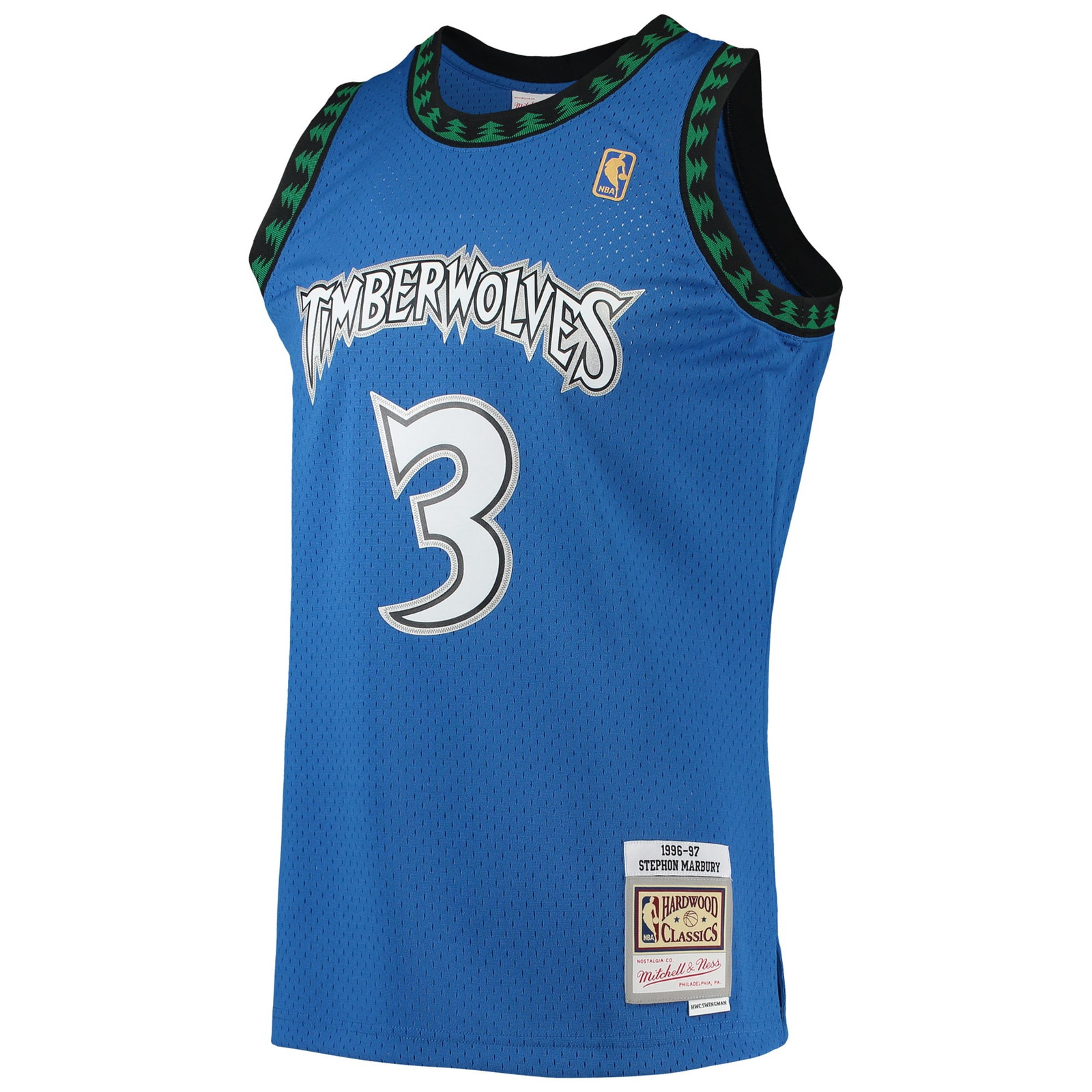 Stephon Marbury Minnesota Timberwolves 1996/97 Hardwood Classics Swingman Jersey Blue - front view