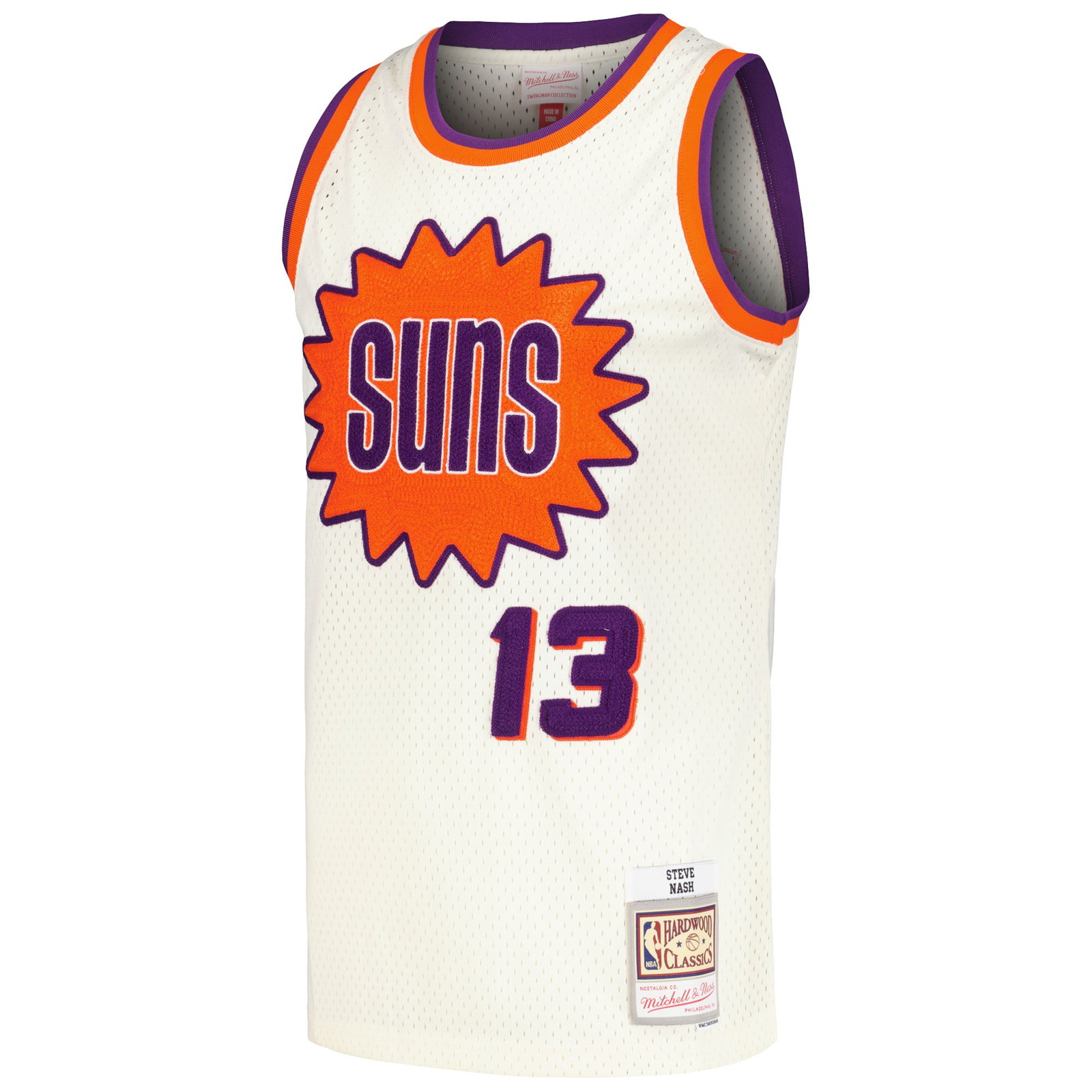 Steve Nash Phoenix Suns Chainstitch Swingman Jersey Cream - front view