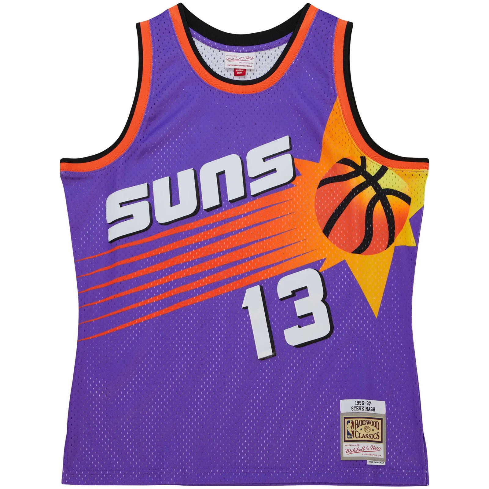 Steve Nash Phoenix Suns Hardwood Classics 1996/97 Tropical Swingman Jersey Purple - front view