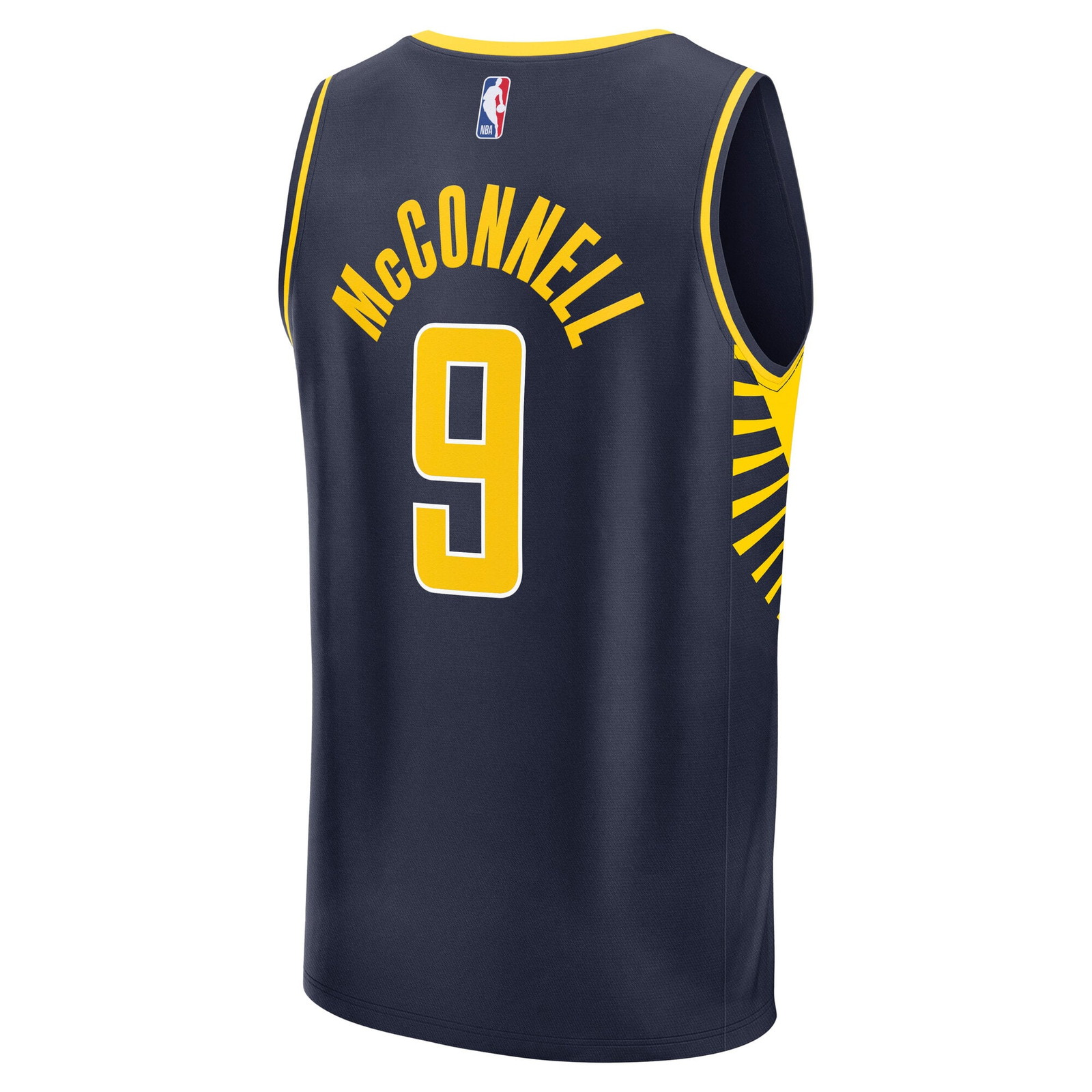 T.J. McConnell Indiana Pacers Fast Break Fan Version Jersey Navy Icon Edition - back view