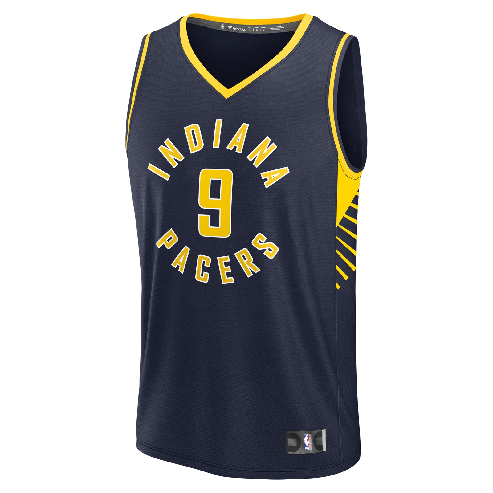 T.J. McConnell Indiana Pacers Fast Break Fan Version Player Jersey Icon Edition Navy - front view