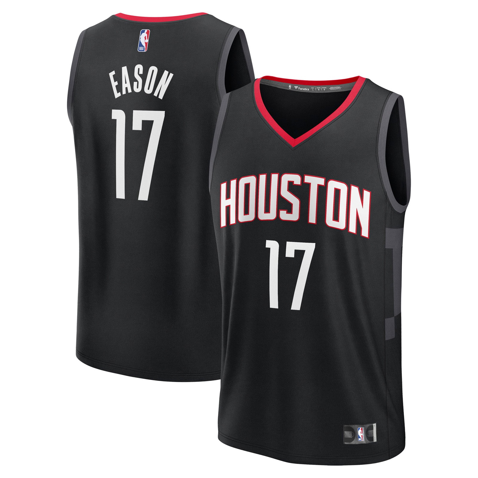 Tari Eason Houston Rockets Fast Break Fan Version Player Jersey Statement - front and back view