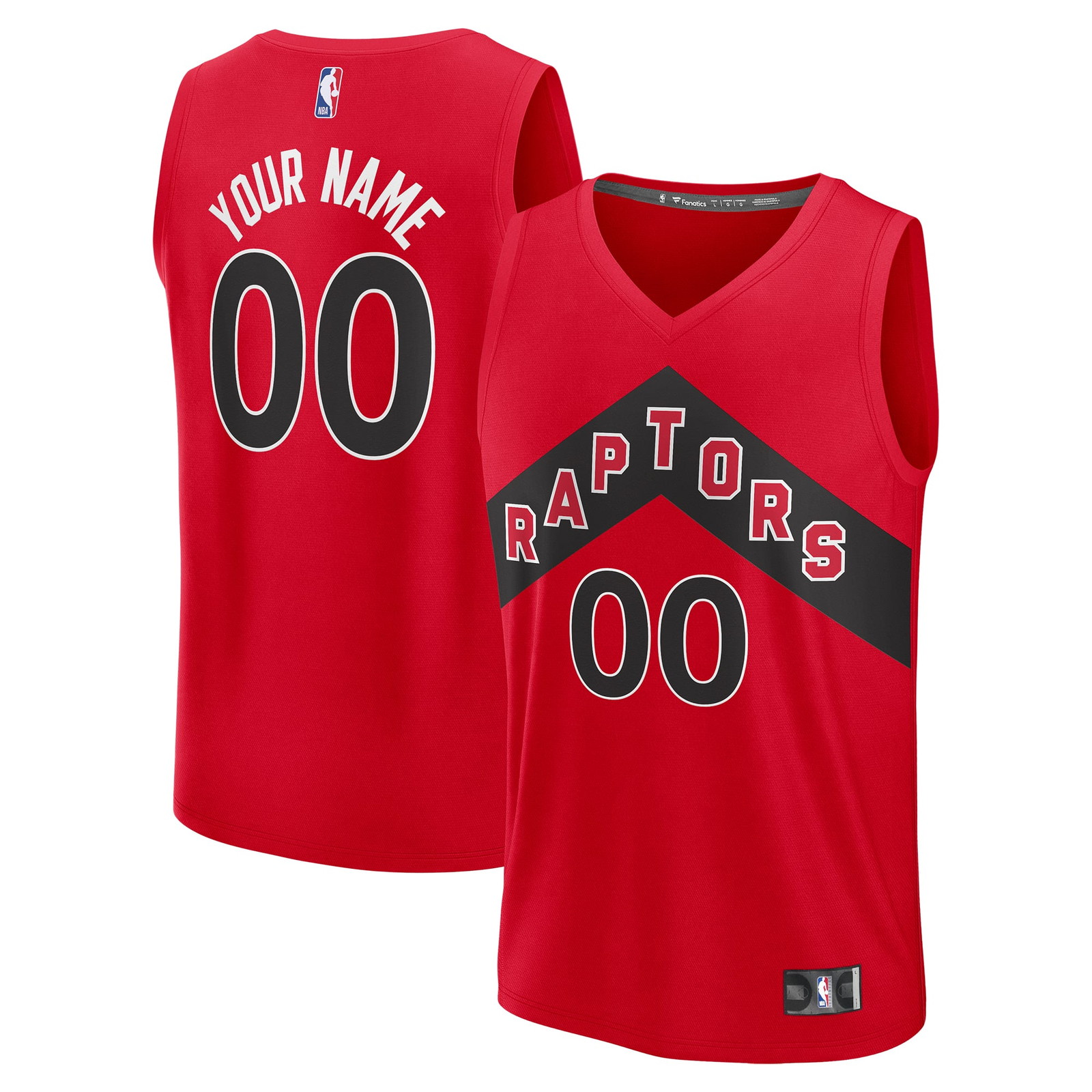 Toronto Raptors Fast Break Custom Jersey Icon Edition Red - front and back view