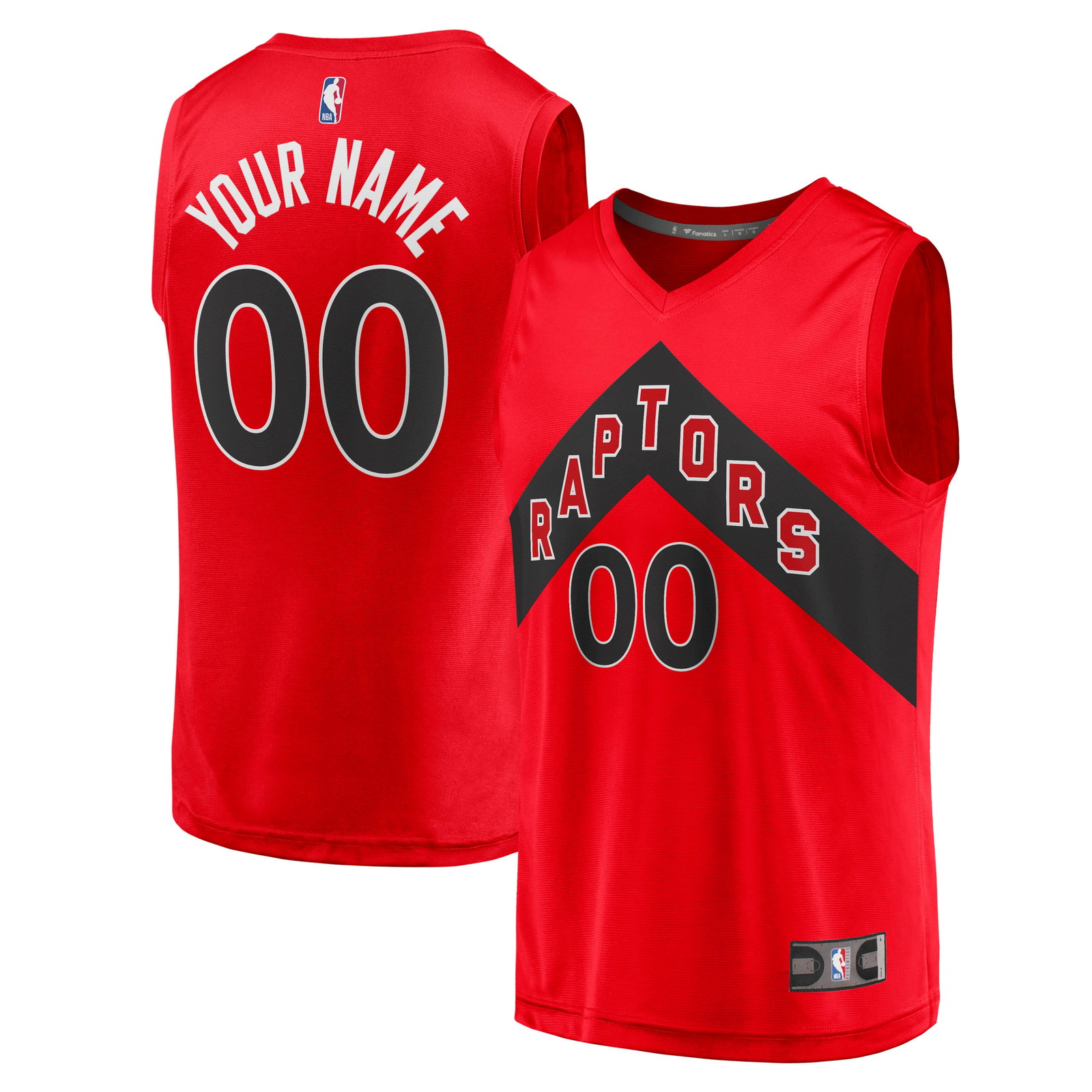 Toronto Raptors Fast Break Fan Version Custom Jersey Icon Edition Red - front and back view