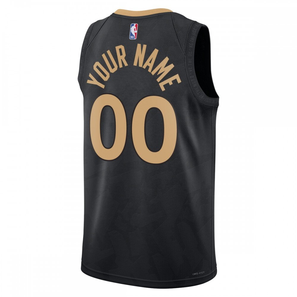 Toronto Raptors Unisex 2022/23 Swingman Custom Jersey City Edition Black - back view
