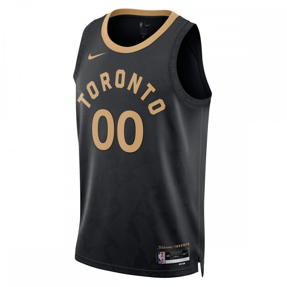 Toronto Raptors Unisex 2022/23 Swingman Custom Jersey City Edition Black - second front view