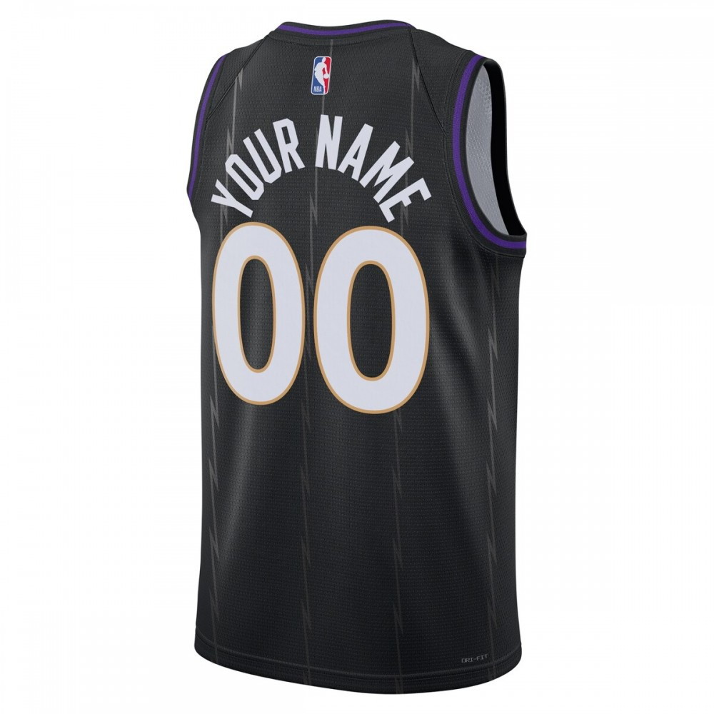 Toronto Raptors Unisex 2024/25 Custom Swingman Jersey City Edition Black - back view