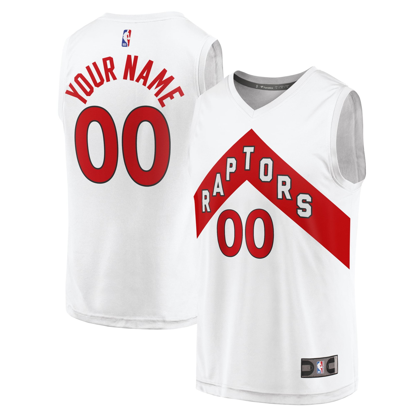 Toronto Raptors Fast Break Custom Fan Version Jersey Association Edition White - front and back view
