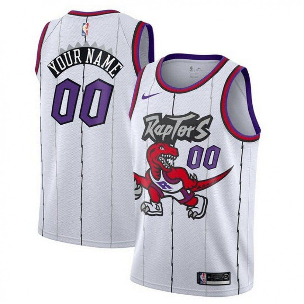 Toronto Raptors Youth Swingman Custom Jersey White Classic Edition - front view