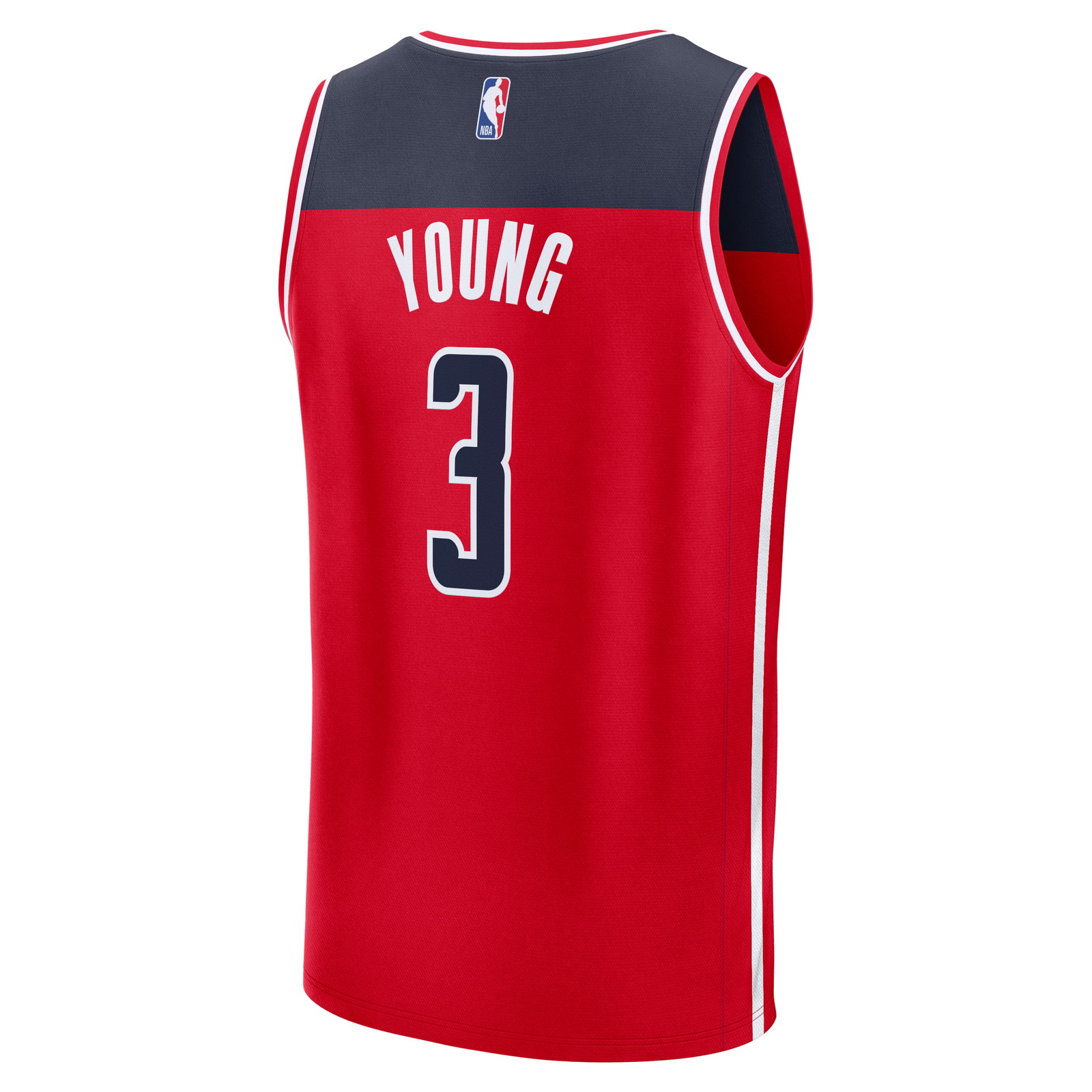 Trae Young Washington Wizards Fast Break Jersey Icon Edition Red - back view