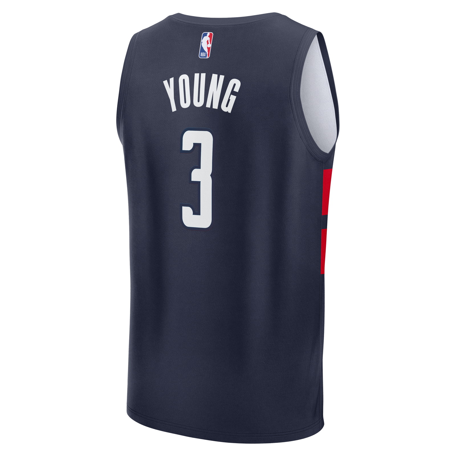 Trae Young Washington Wizards Fast Break Statement Edition Navy - back view