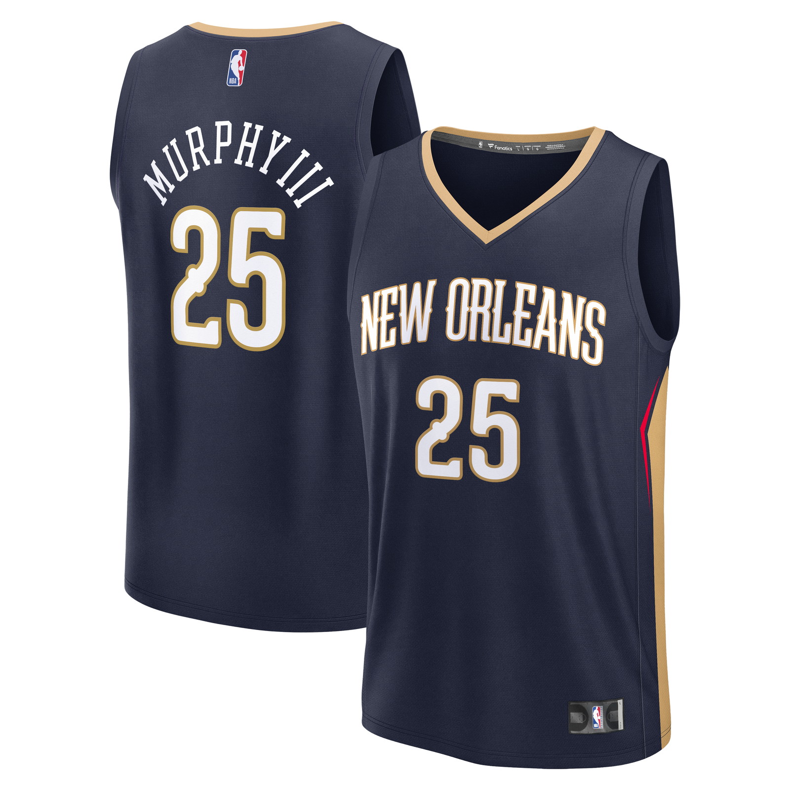 Trey Murphy III New Orleans Pelicans Fast Break Fan Version Jersey Navy Icon - front and back view