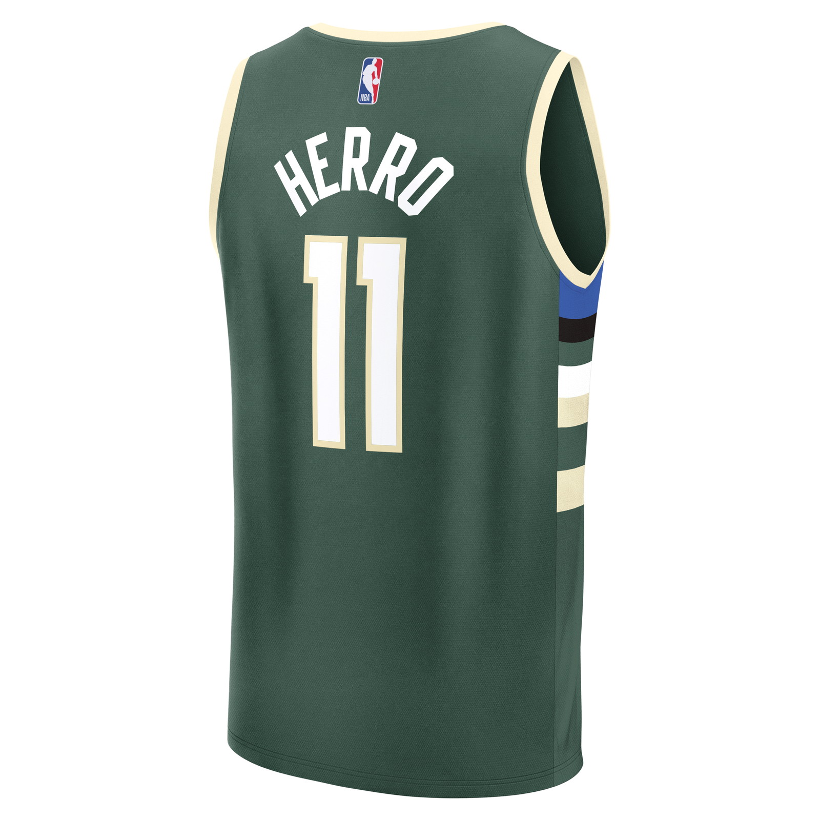 Tyler Herro Milwaukee Bucks Fast Break Fan Version Jersey Icon Edition Hunter Green - back view