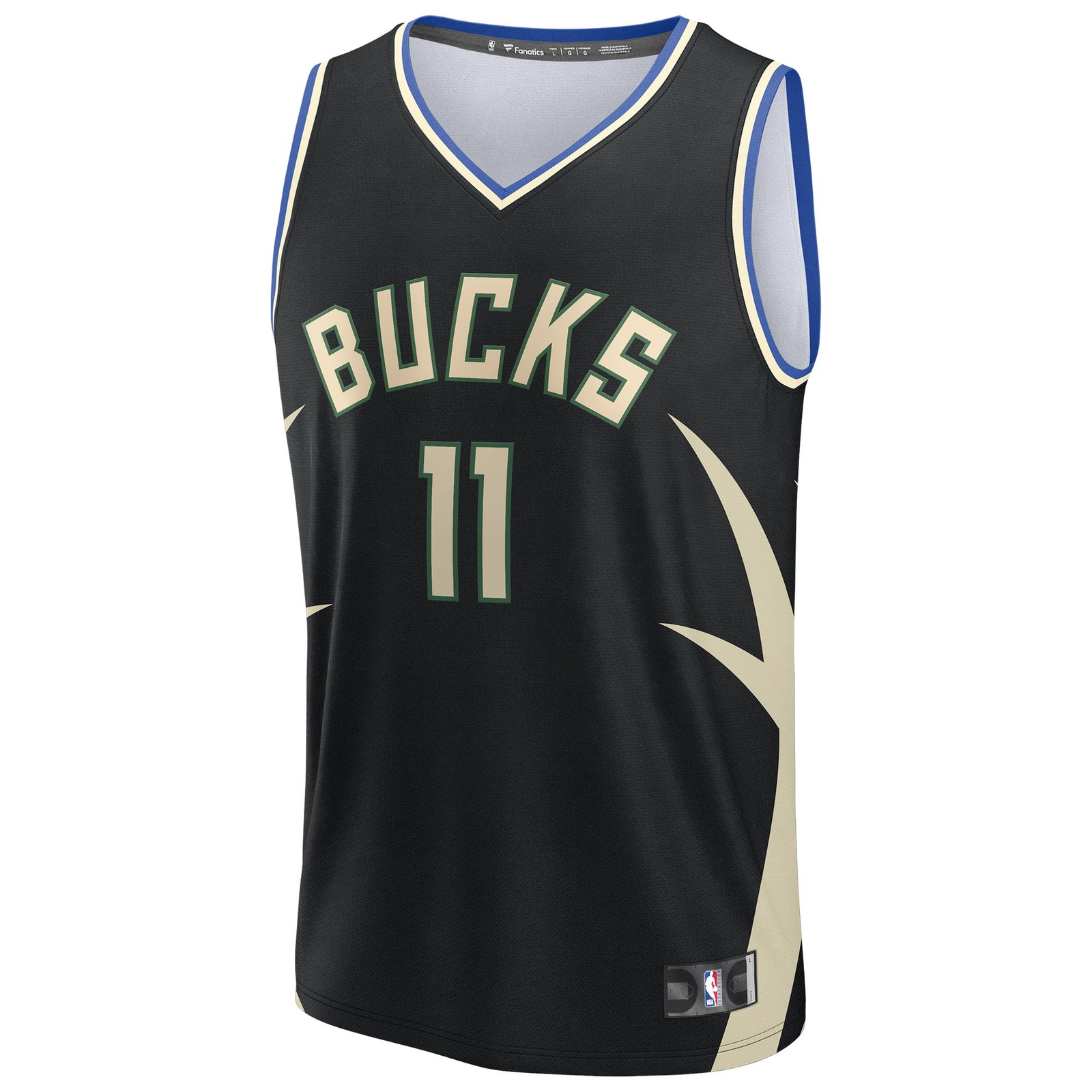 Tyler Herro Milwaukee Bucks Youth Fast Break Fan Version Jersey Black Statement Edition - front view