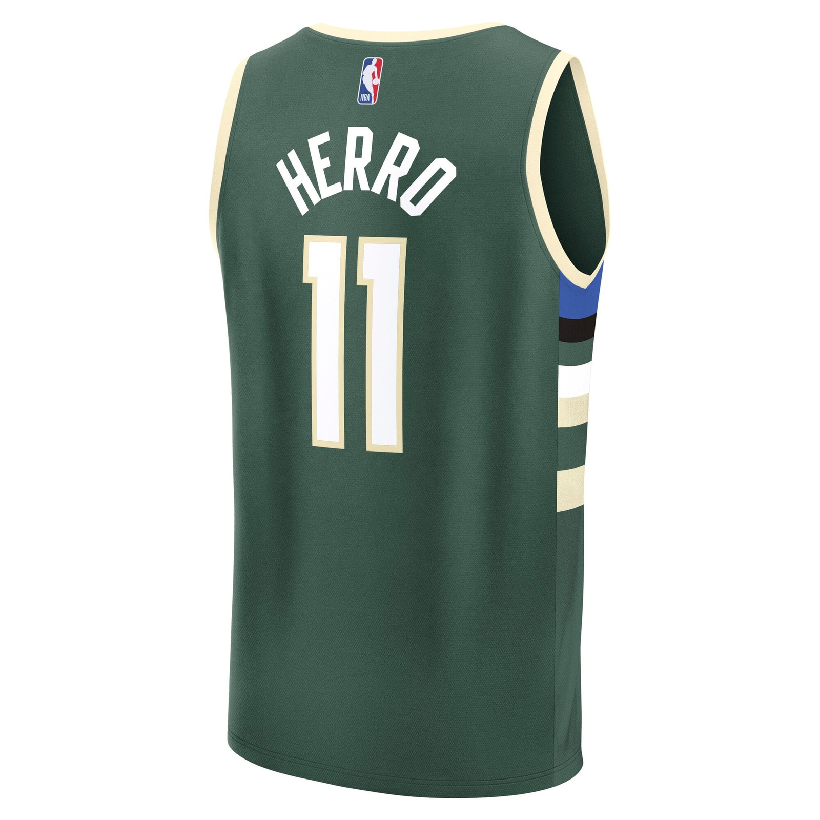 Tyler Herro Milwaukee Bucks Youth Fast Break Fan Version Jersey Hunter Green Icon - back view