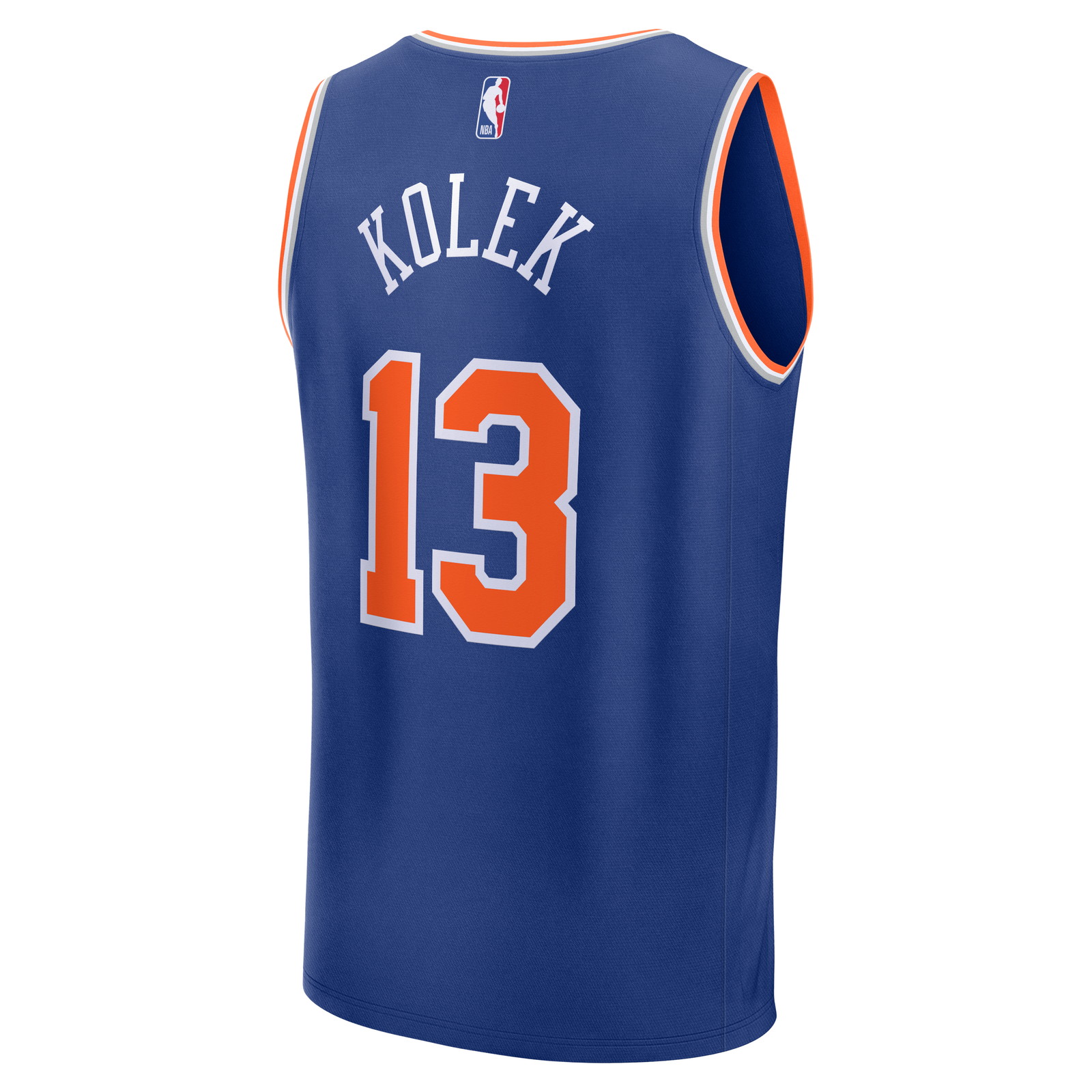 Tyler Kolek New York Knicks Fast Break Fan Version Jersey Blue Icon Edition - back view