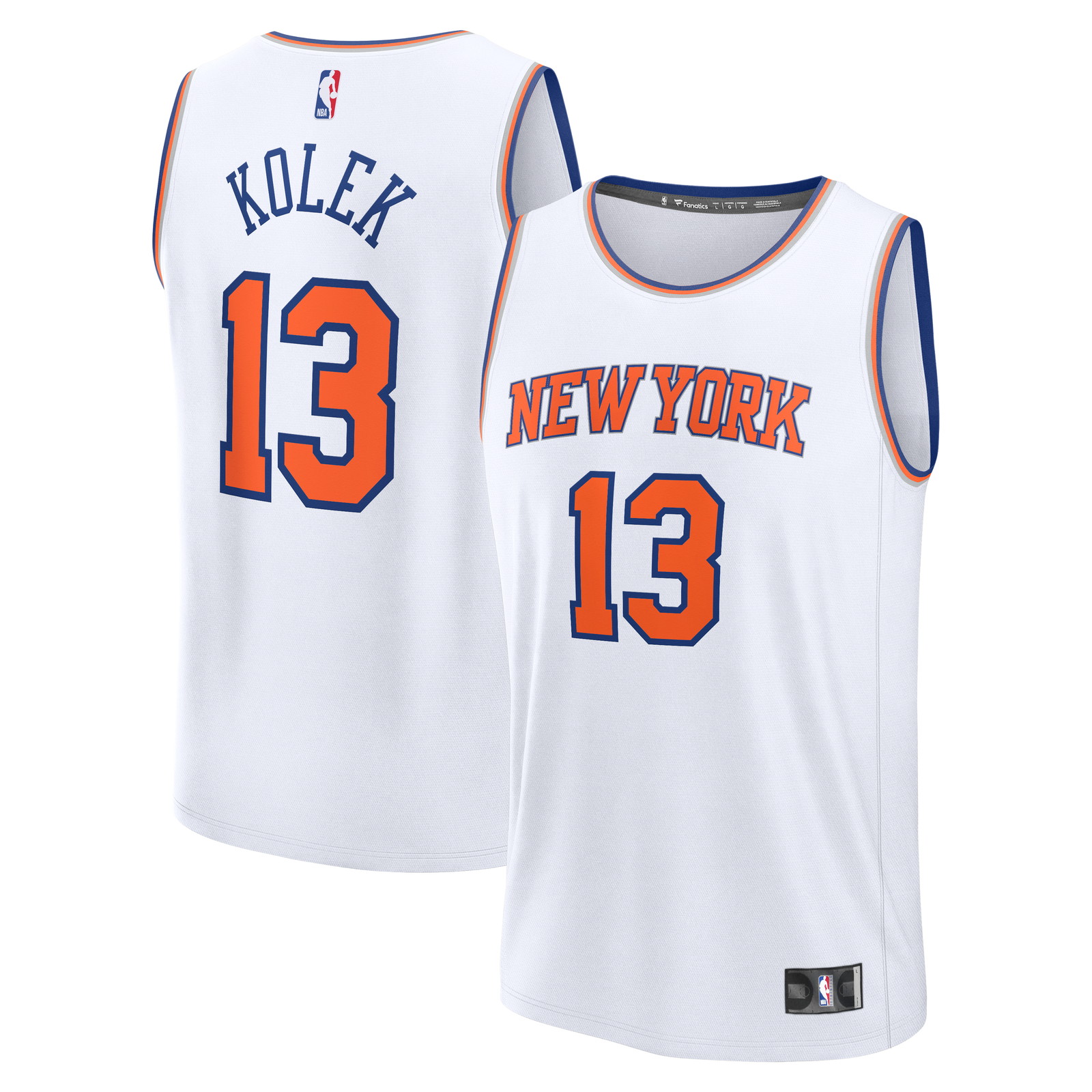 Tyler Kolek New York Knicks Fast Break Fan Version Player Jersey Association - front and back view