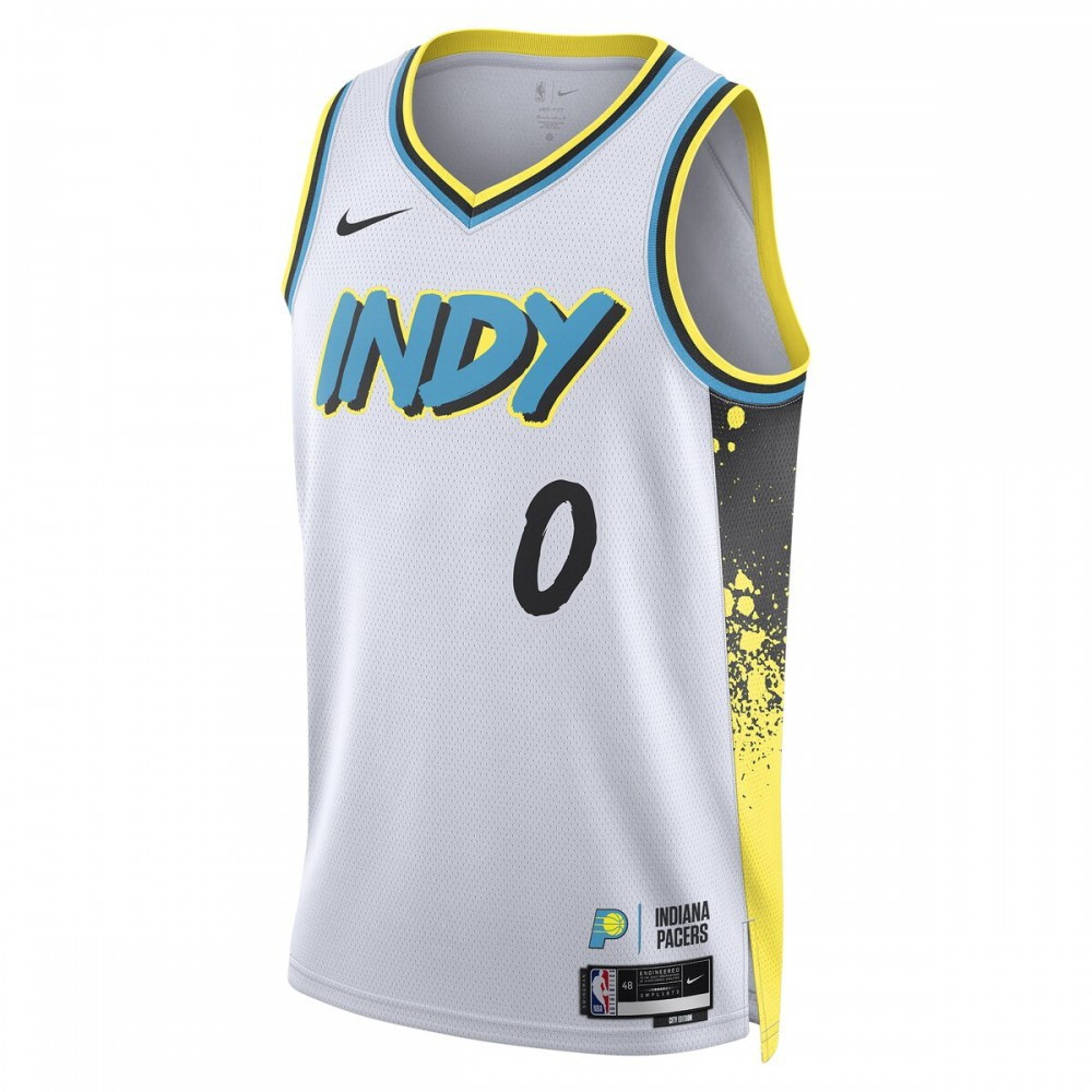 Tyrese Haliburton Indiana Pacers Unisex 2024/25 Swingman Player Jersey City - second front view
