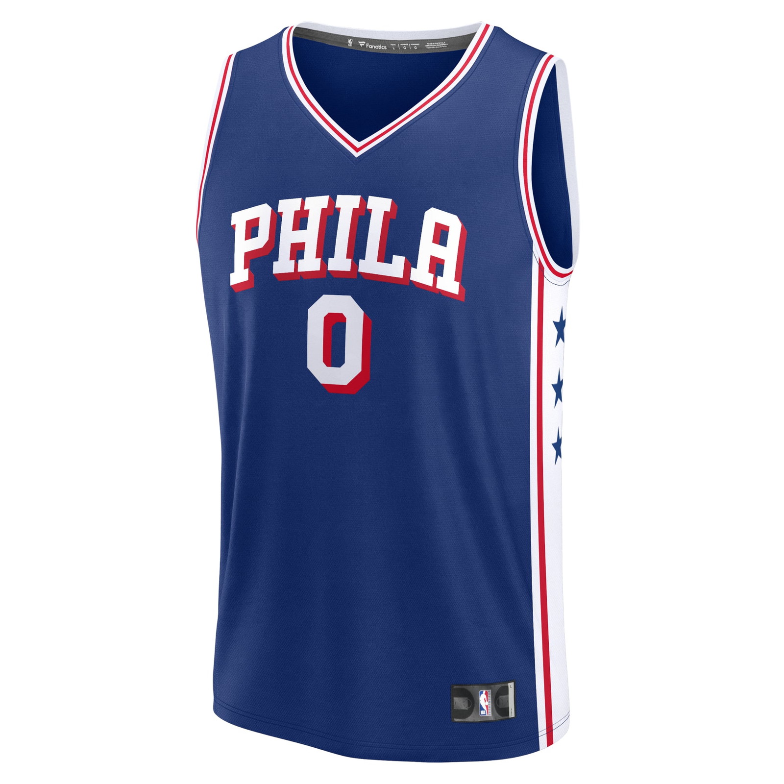 Tyrese Maxey Philadelphia 76ers Fast Break Fan Version Jersey Icon Edition Royal - front view