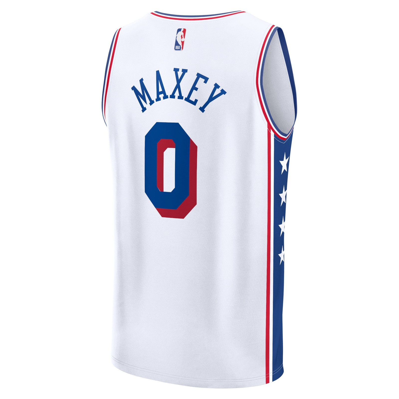 Tyrese Maxey Philadelphia 76ers Fast Break Fan Version Player Jersey Association - back view