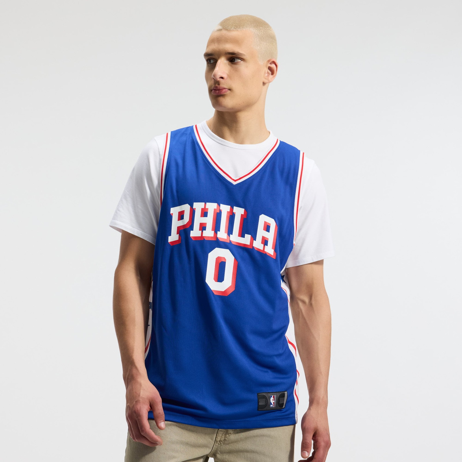 Tyrese Maxey Philadelphia 76ers Fast Break Fan Version Player Jersey Icon Edition Royal - front view