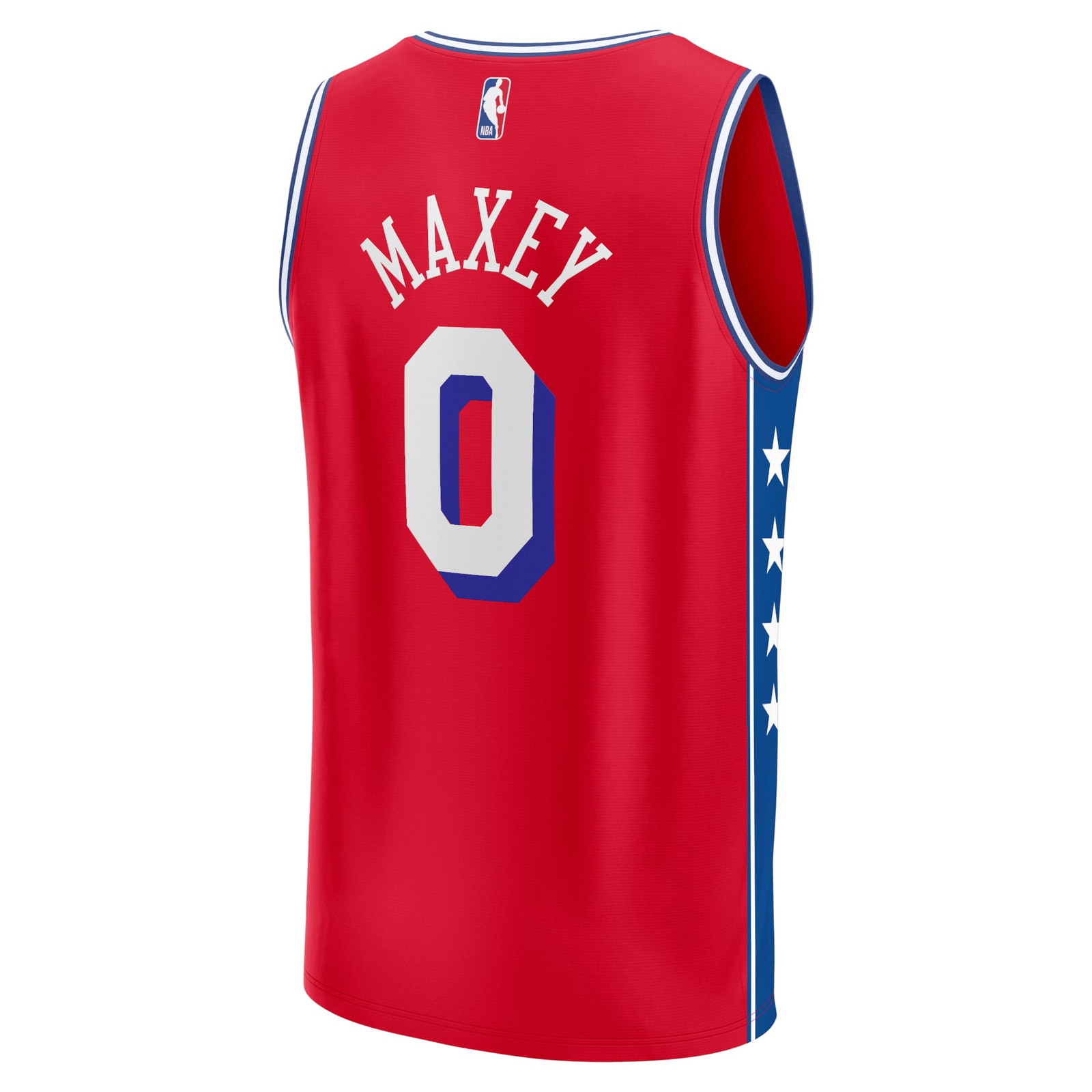 Tyrese Maxey Philadelphia 76ers Fast Break Fan Version Player Jersey Statement Edition - back view