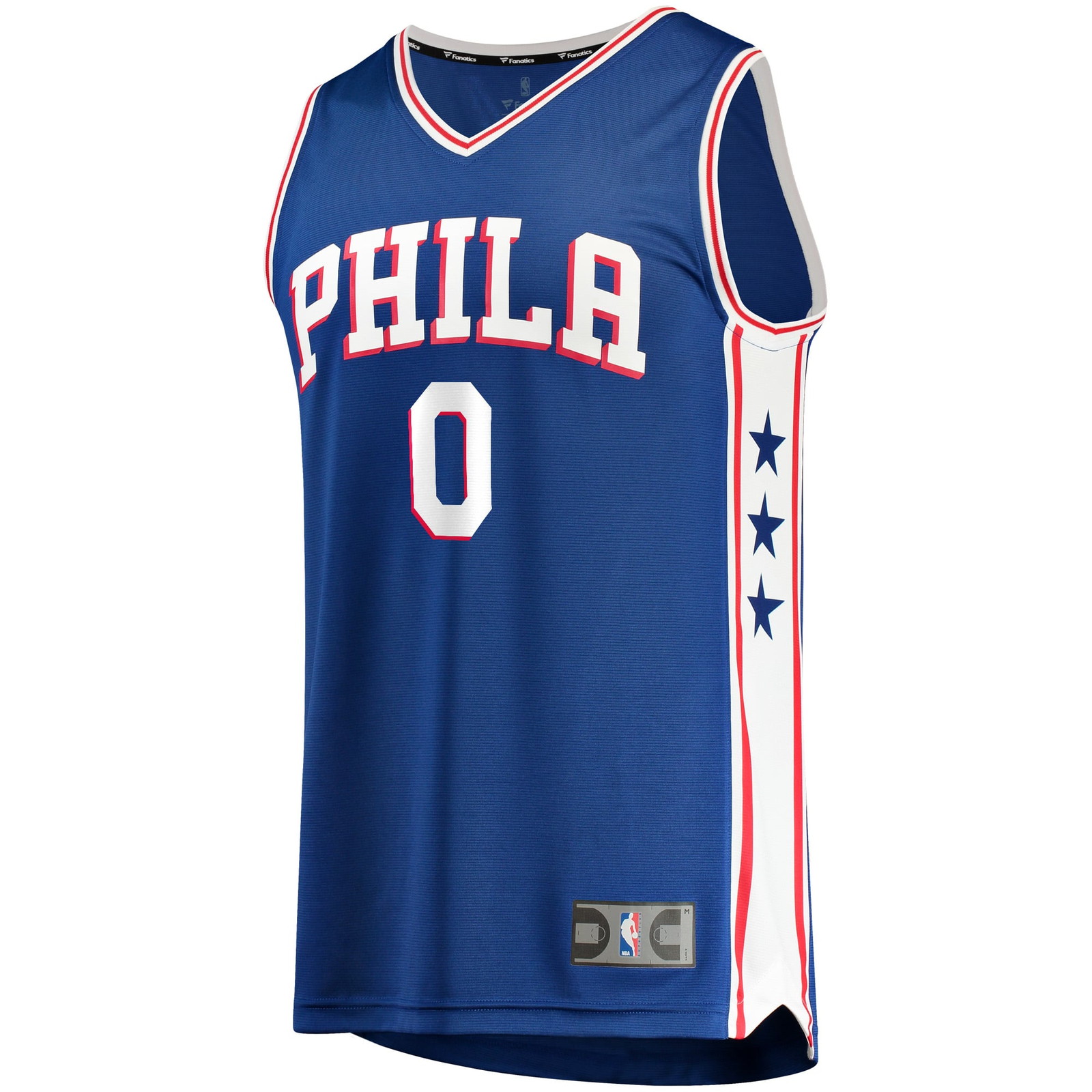 Tyrese Maxey Philadelphia 76ers Fast Fan Version Jersey Royal Icon Edition - front view