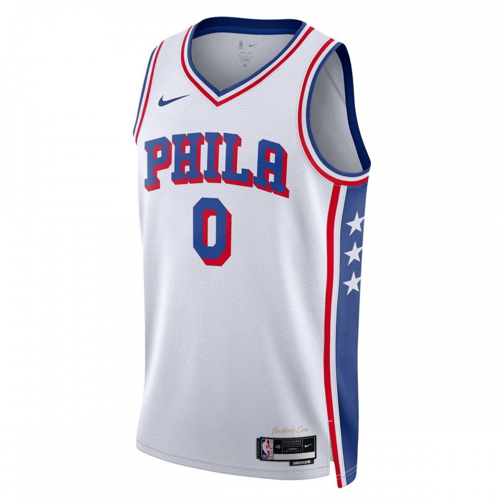 Tyrese Maxey Philadelphia 76ers Unisex Swingman Jersey Association Edition White - second front view