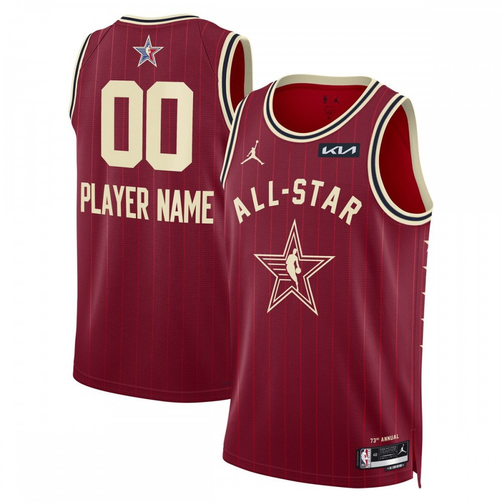 Unisex 2024 NBA All-Star Game Swingman Custom Jersey Crimson - front view
