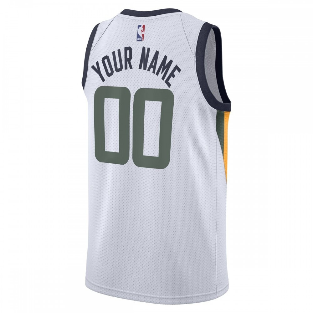 Utah Jazz 2020/21 Swingman Custom Jersey Association Edition White - back view