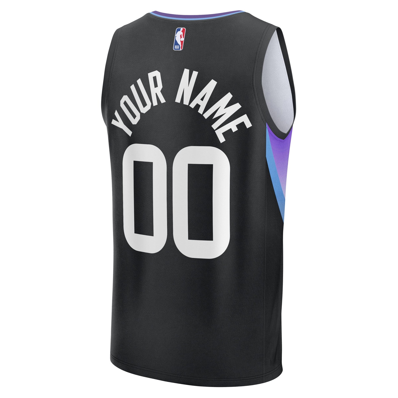 Utah Jazz Fast Break Custom Jersey Statement Edition Black - back view