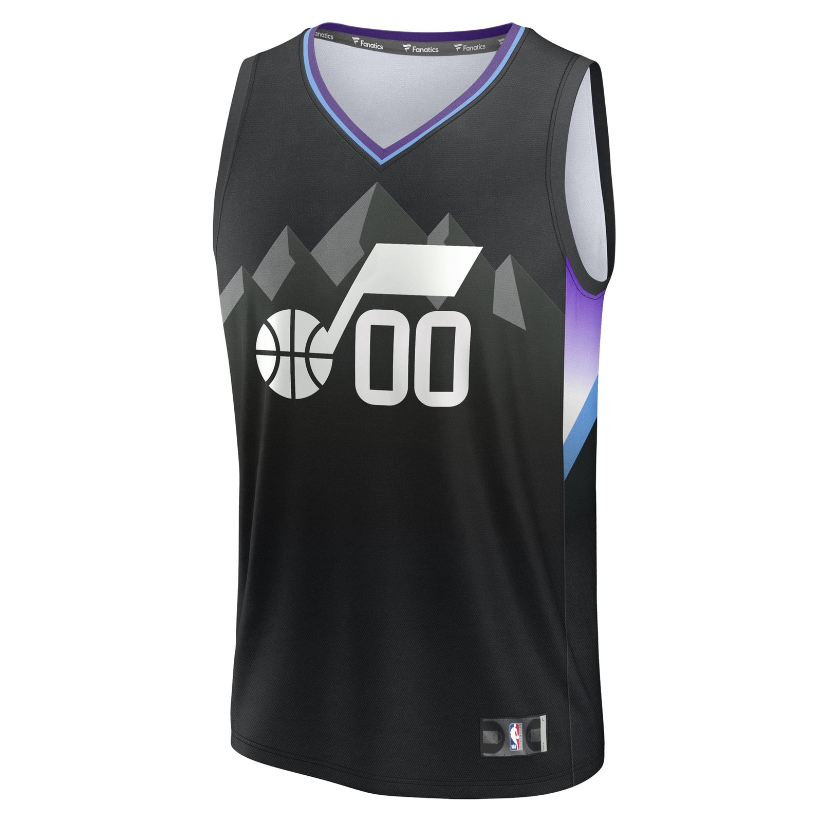 Utah Jazz Fast Break Custom Jersey Statement Edition Black - front view