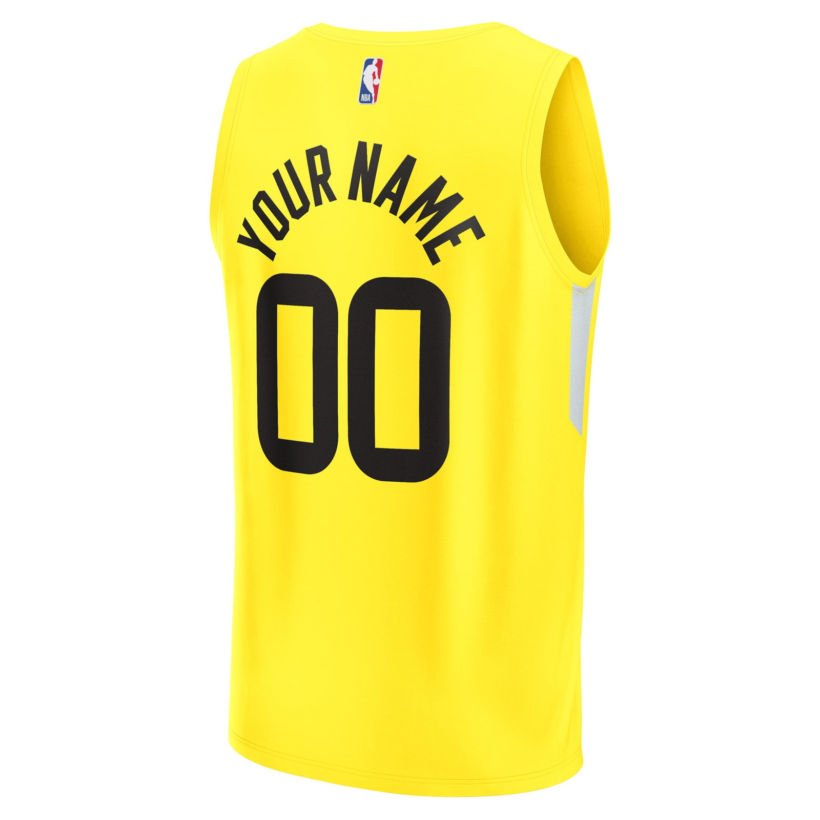 Utah Jazz Fast Break Fan Version Custom Jersey Icon Edition Yellow - back view