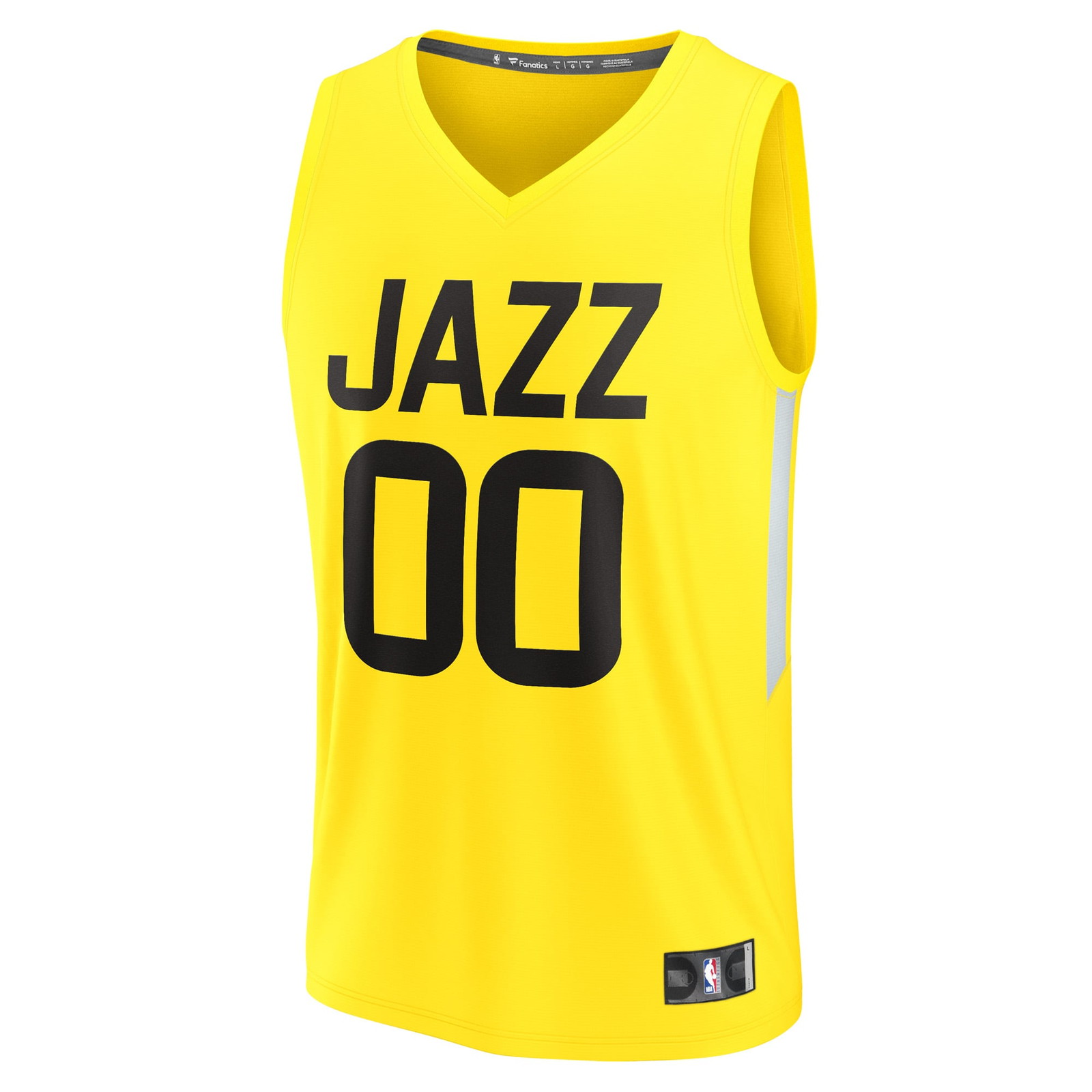 Utah Jazz Fast Break Fan Version Custom Jersey Icon Edition Yellow - front view