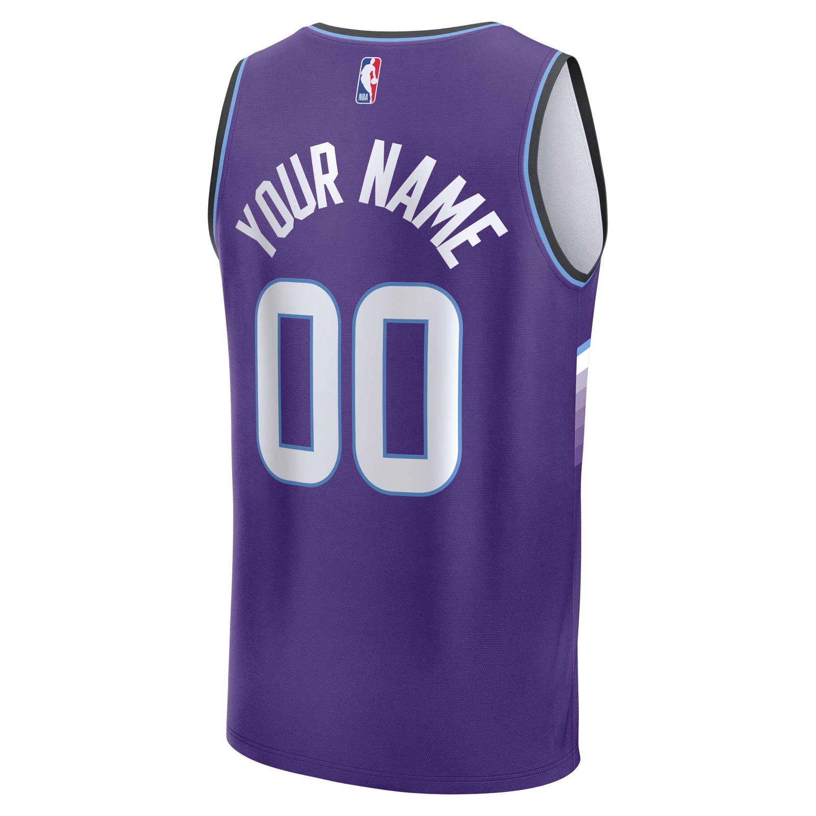 Utah Jazz Fast Break Fan Version Custom Jersey Purple Icon Edition - back view
