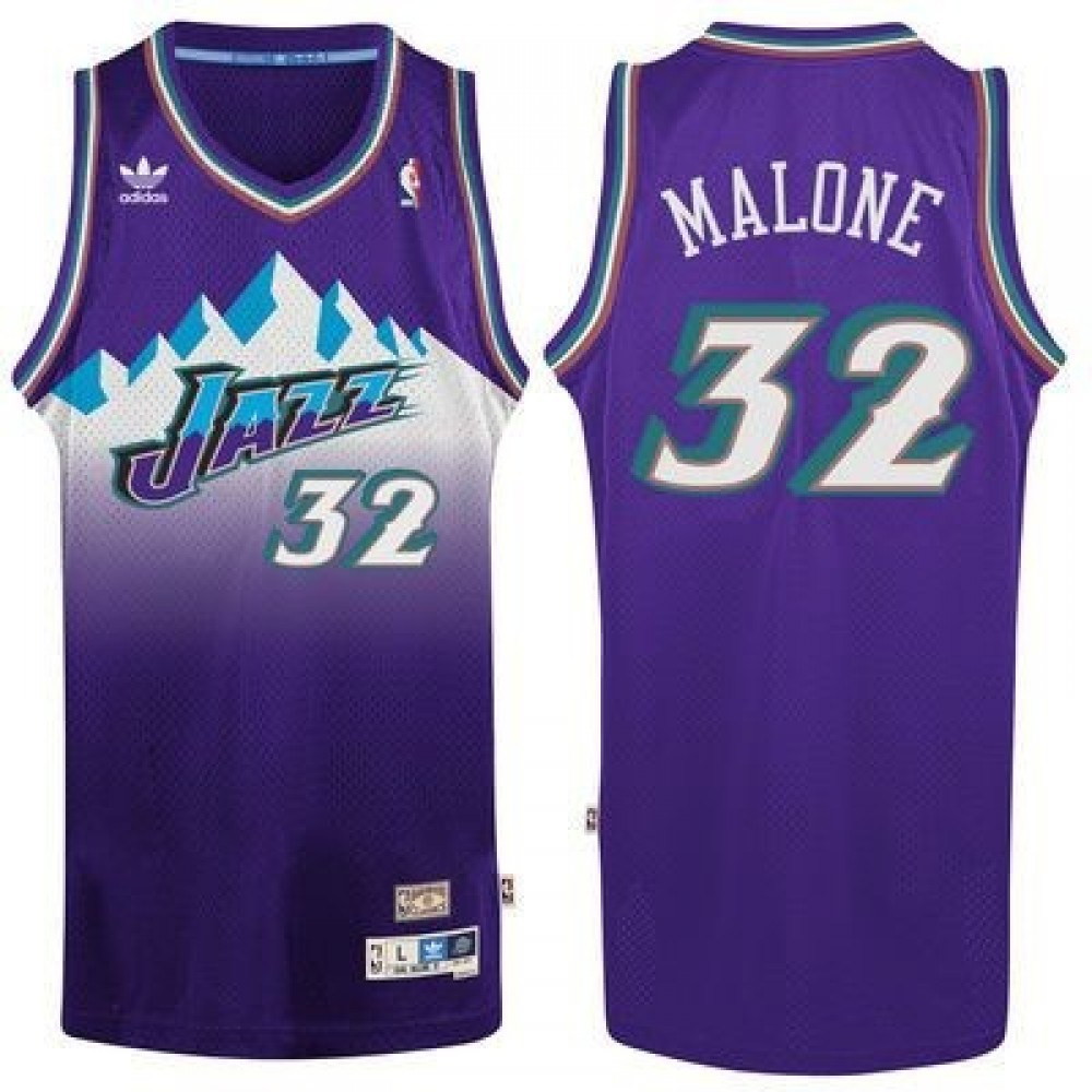 Utah Jazz Karl Malone #32 Purple 1996/97 Swingman NBA Jersey - front view