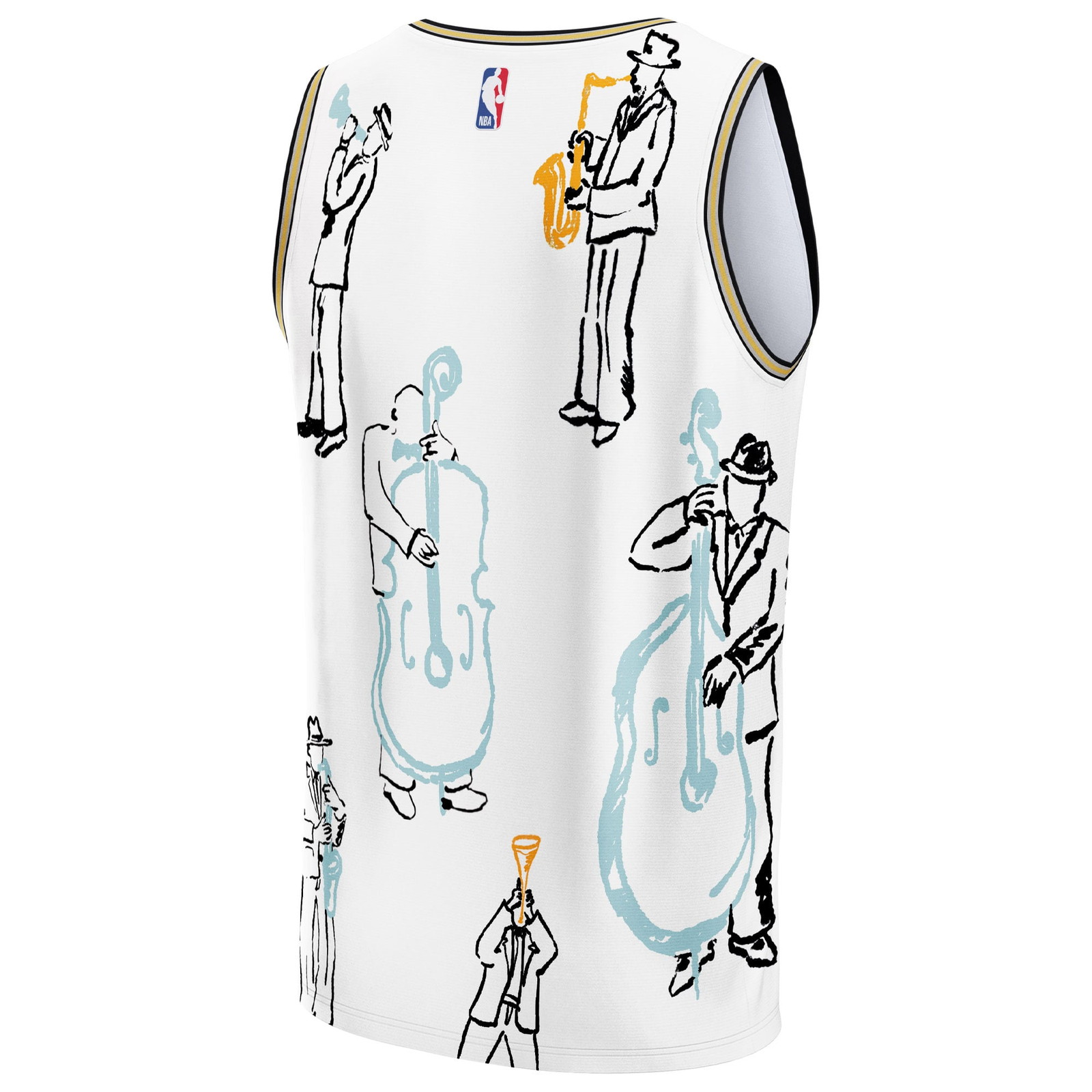 Utah Jazz NBA & KidSuper Studios by Unisex Hometown Jersey White - back view