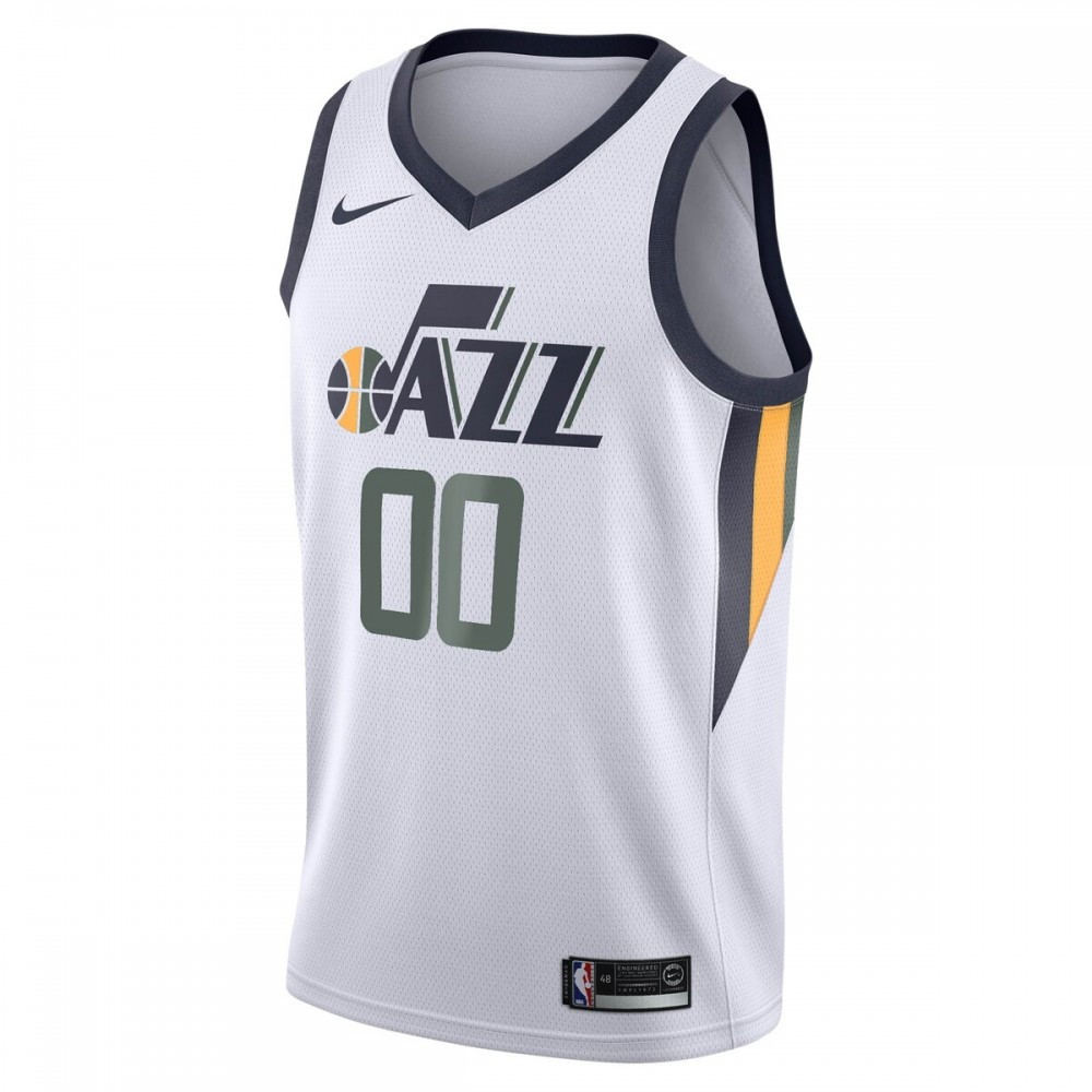 Utah Jazz Swingman Custom Jersey Association Edition White - second front view
