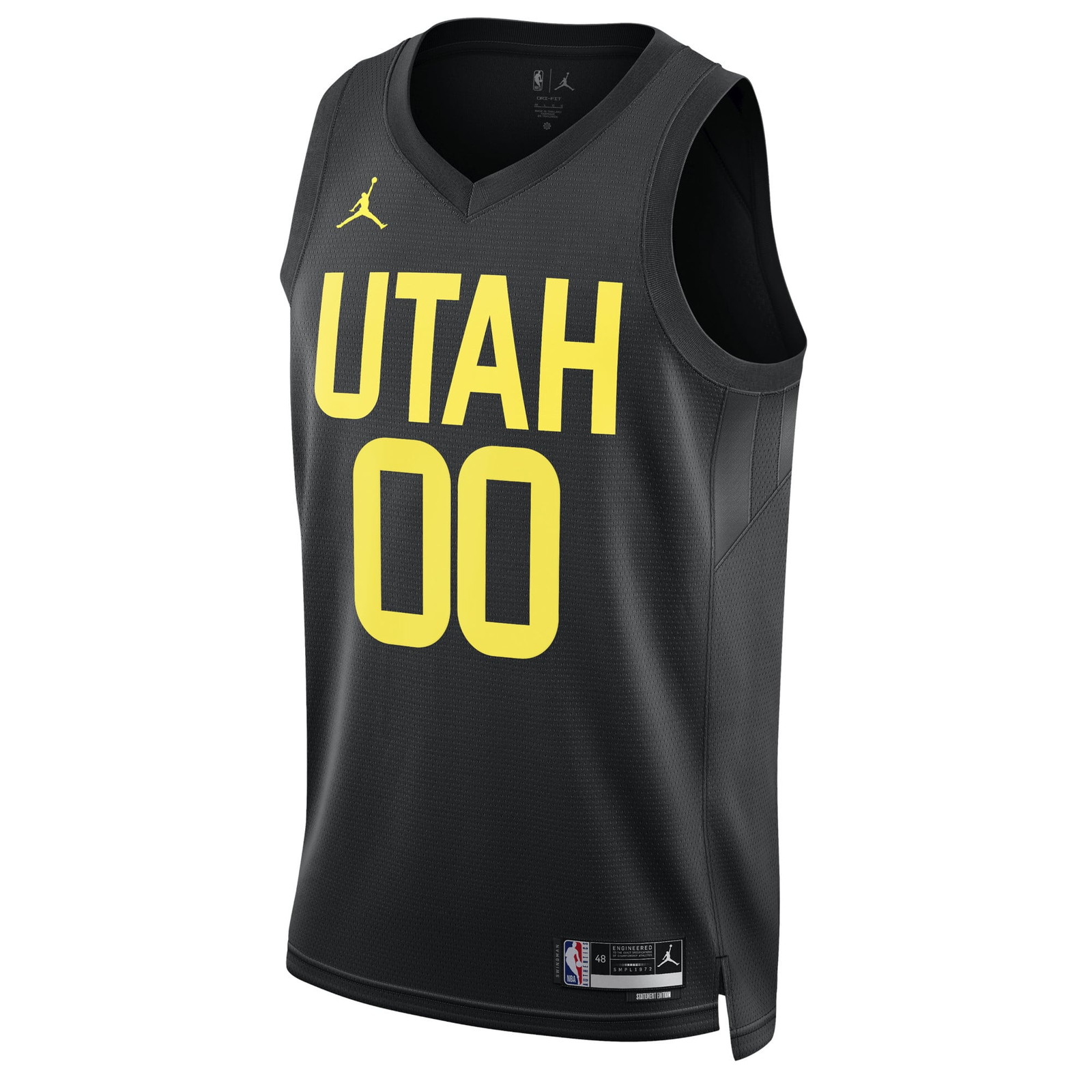 Utah Jazz Unisex 2022/23 Swingman Custom Jersey Statement Edition Black - front view