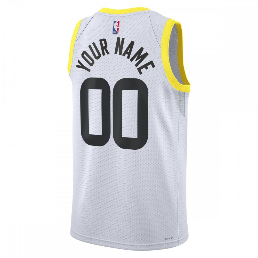 Utah Jazz Unisex 2022/23 Swingman Custom Jersey White Association Edition - back view