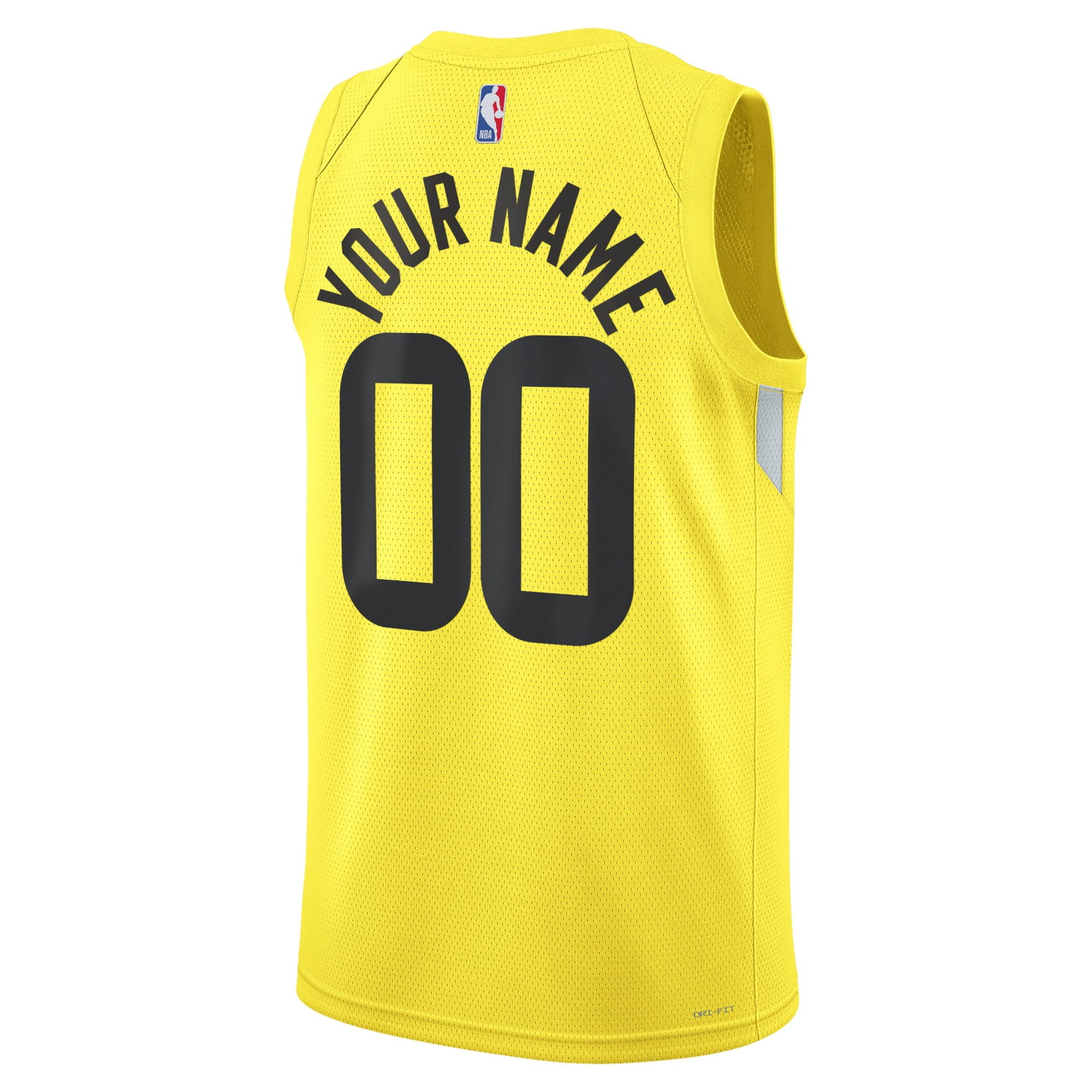 Utah Jazz Unisex Swingman Custom Jersey Gold Icon Edition - back view