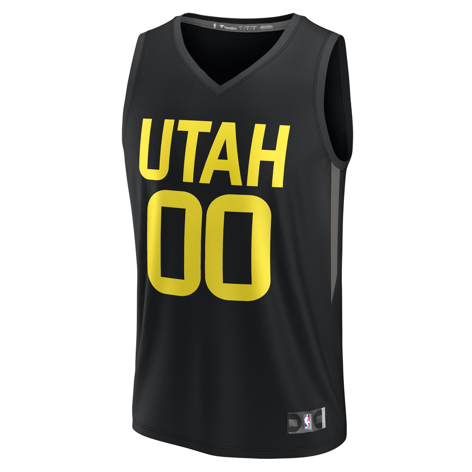 Utah Jazz Youth Fast Break Fan Version Custom Jersey Statement Edition Black - front view
